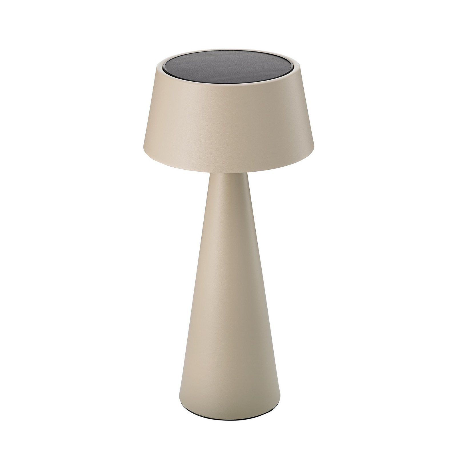 Lampa stołowa LED Solino, beżowa, zasilanie słoneczne/USB, 26 cm, IP44