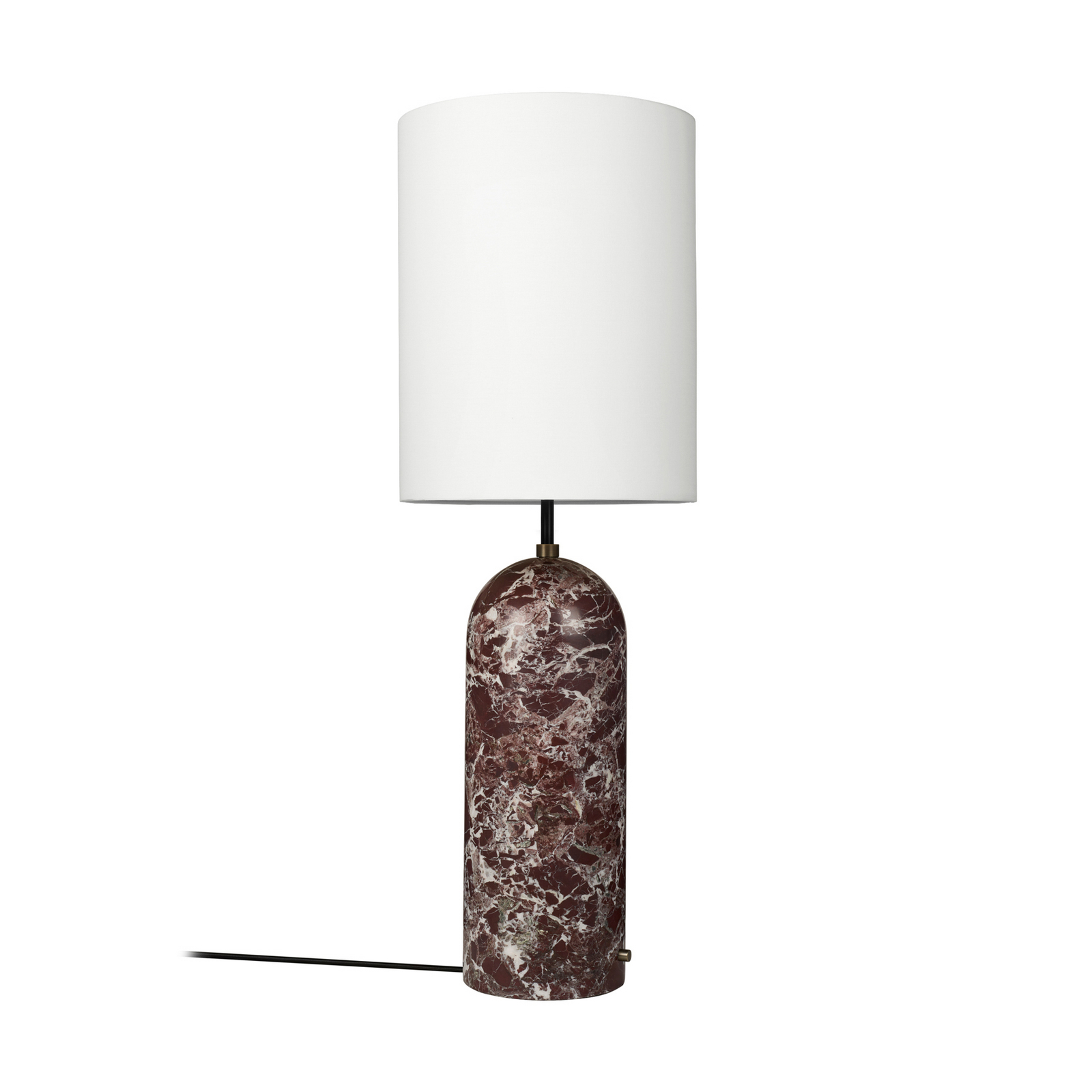 Gravity HL High UK Floor Lamp, Red Marble, White Fabric - Gubi