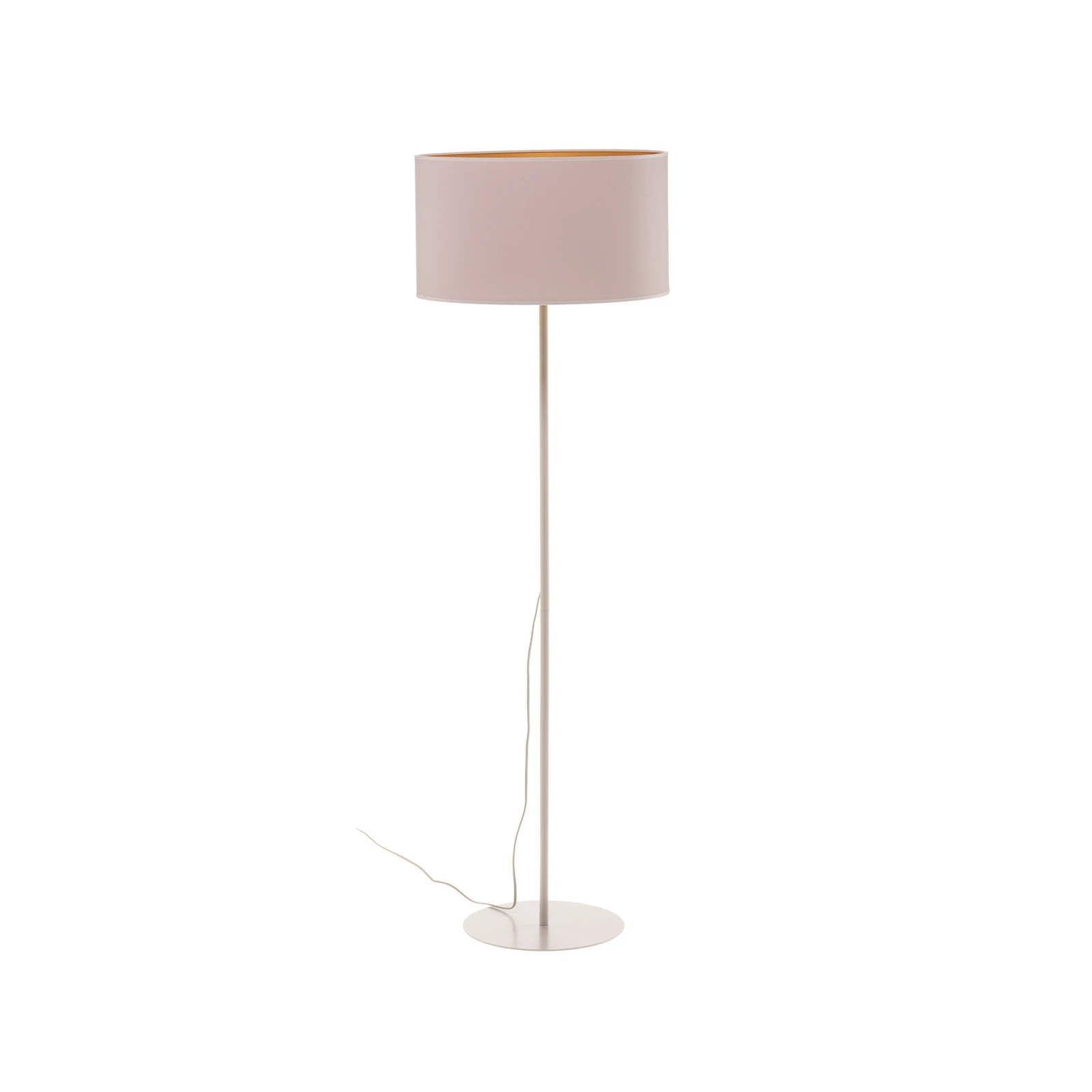 Candeeiro de pé Roller, branco/dourado, altura 145 cm