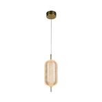 Capsule LED pendant light, brass-coloured, iron, acrylic