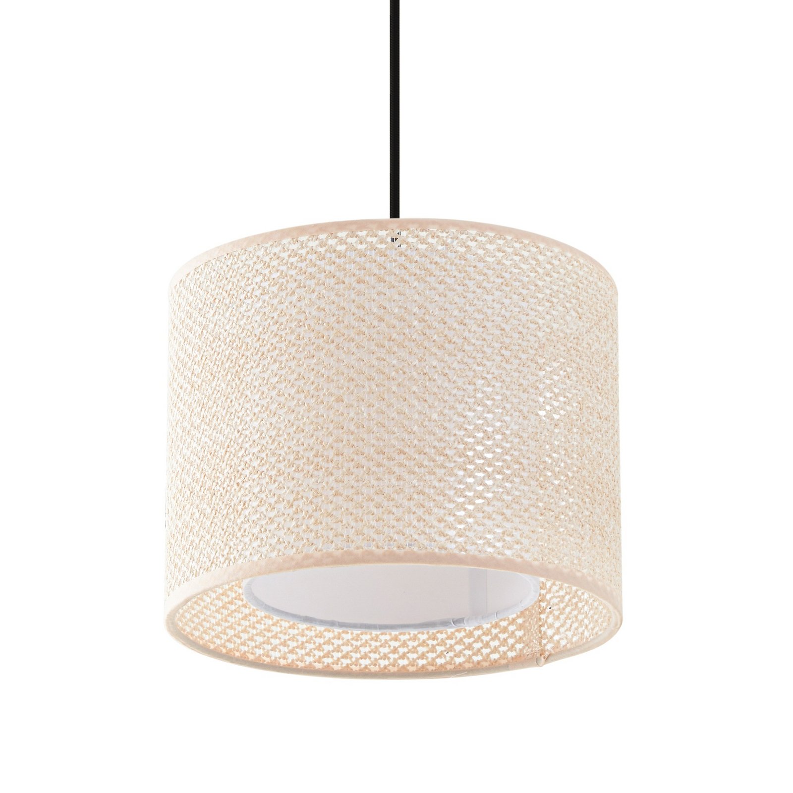 Lindby suspension Soula, Ø 26 cm, beige, plastique, E27