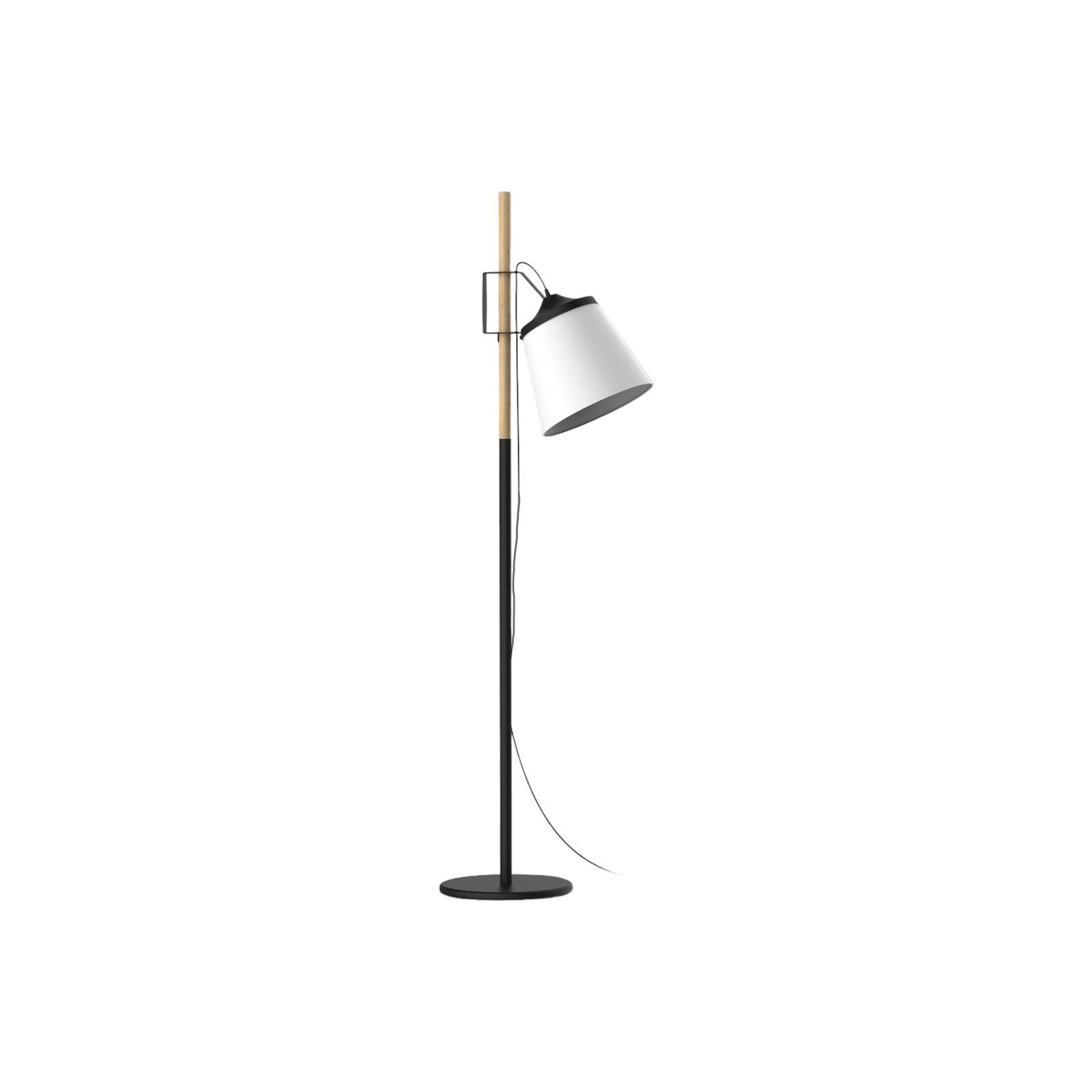 Aluminor Woody floor lamp, black/white/wood