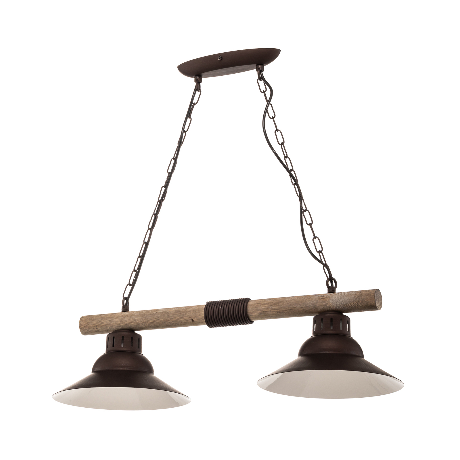Suspension West abat-jour cuivre, deux lampes