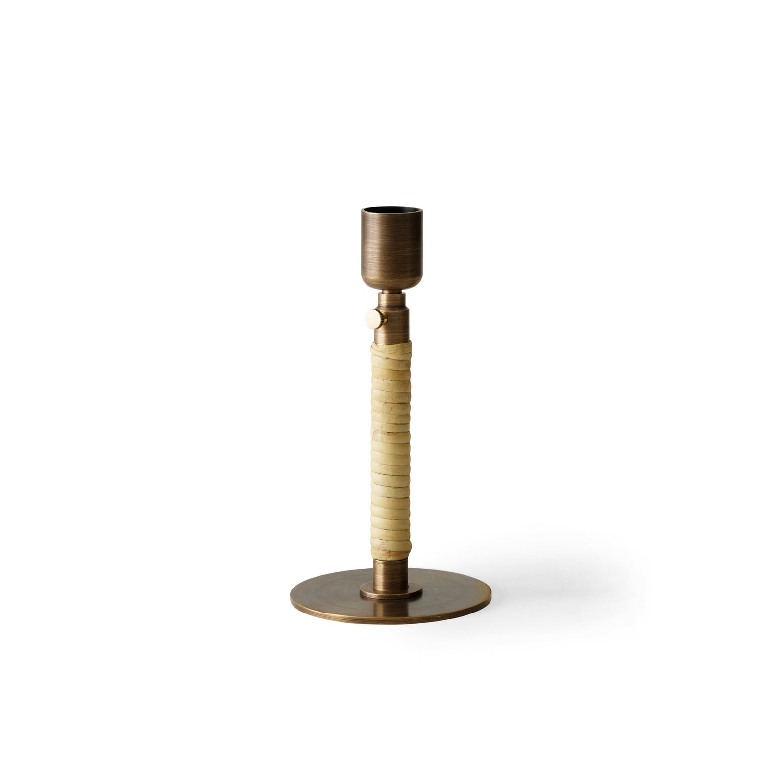 Duca candle holder, bronze, height 24 cm, rattan - Audo
