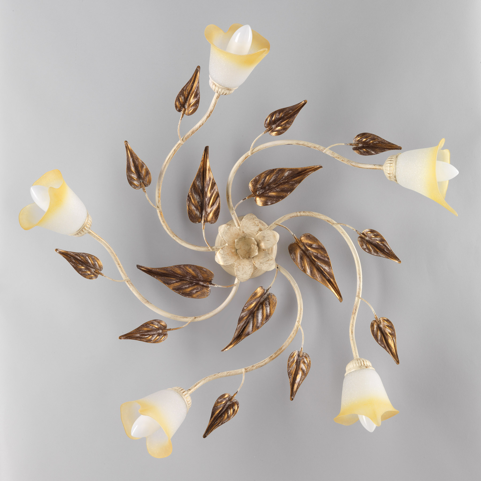 Vanda ceiling light 5-bulb, ivory