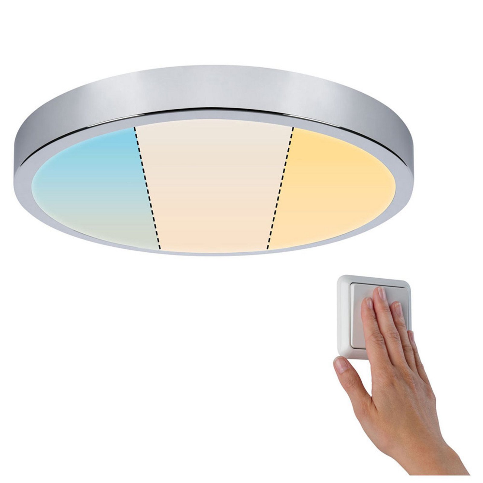 Paulmann Aviar plafonieră LED WhiteSwitch Ø 36cm - Baie - modern - crom - Plastic