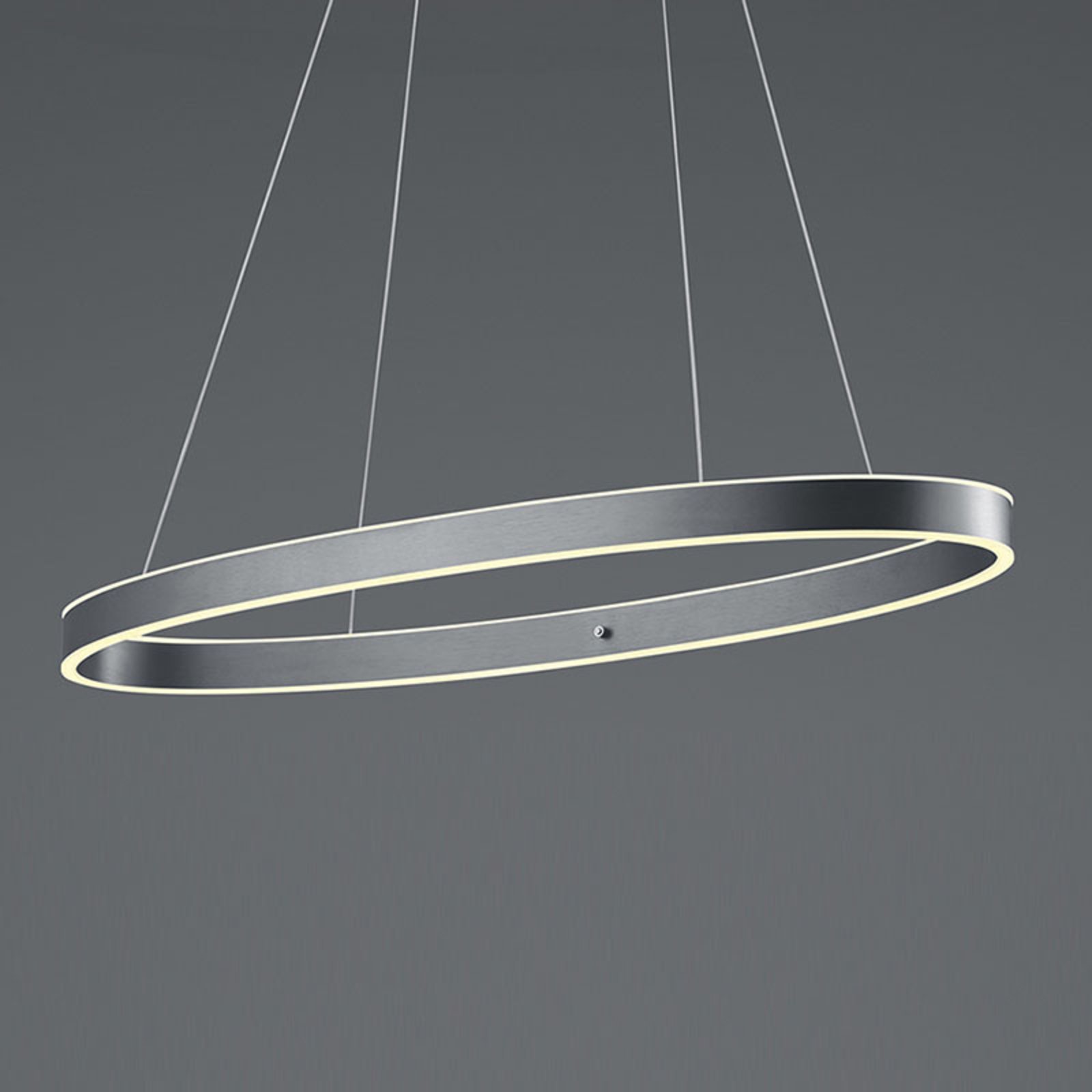 Delta LED pendant light, round, anthracite