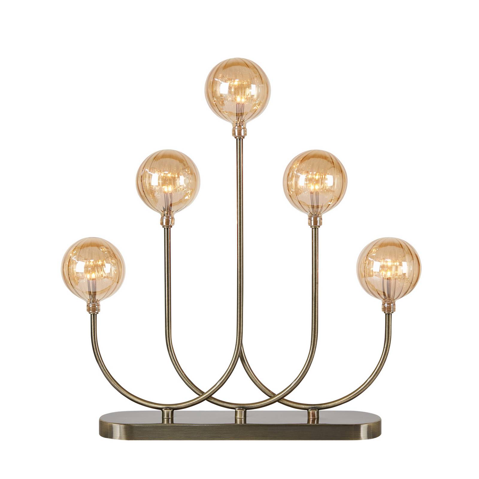 Kerzenhalter Enys, messing antik, Eisen/Glas, 5-flammig, LED günstig online kaufen