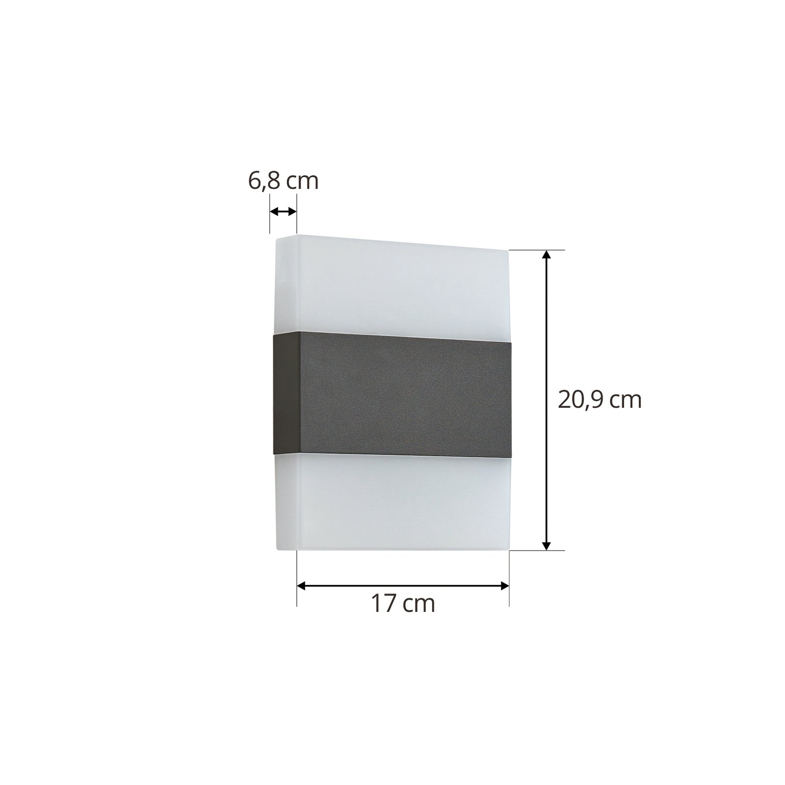 Branor LED Candeeiro de Parede Exterior Branco/Dark Cinza - Lindby