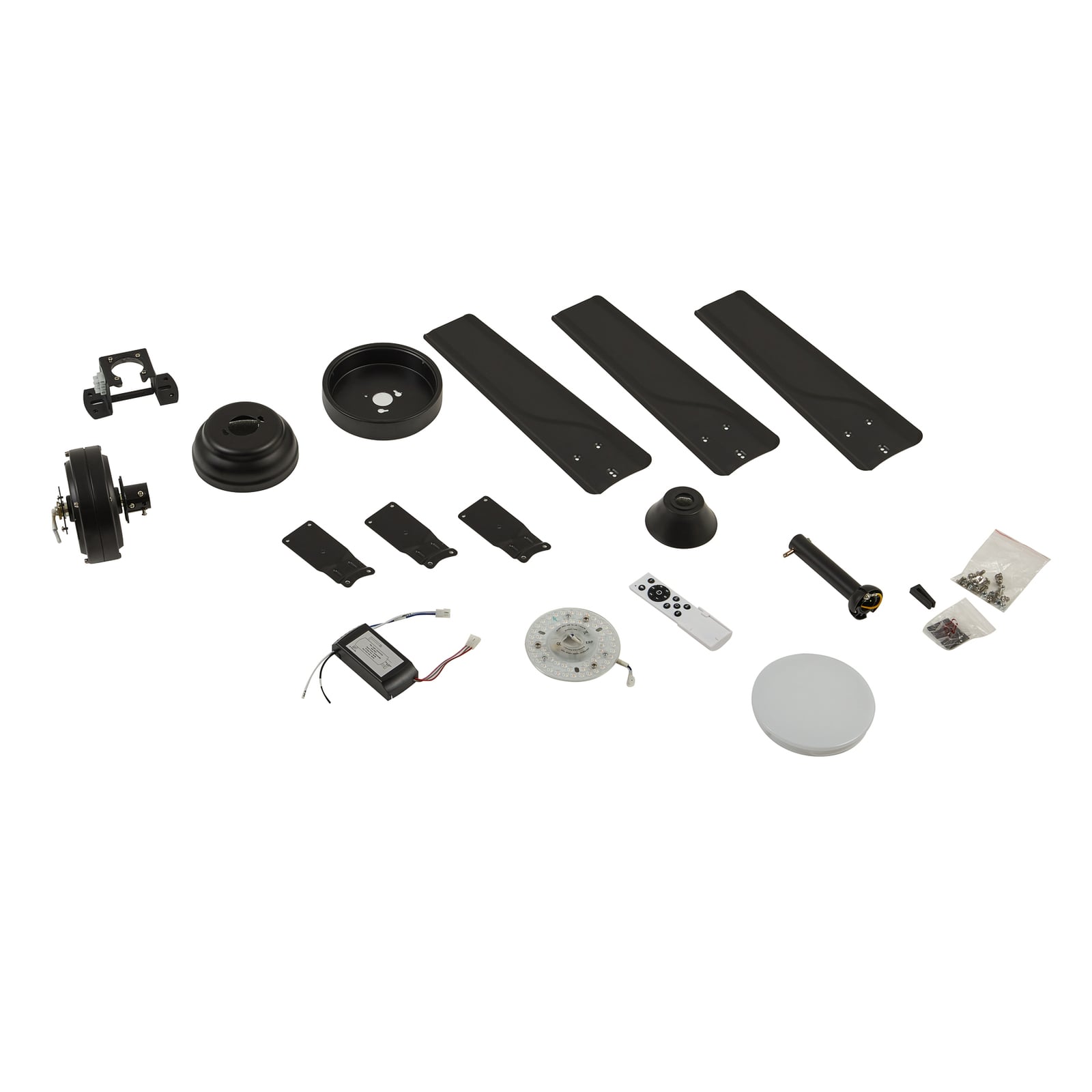 Ventilateur de plafond LED Aerallo, noir, CCT, silencieux - Lindby