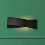 Wandleuchte Tadhg, schwarz, Metall, 35 cm breit, G9