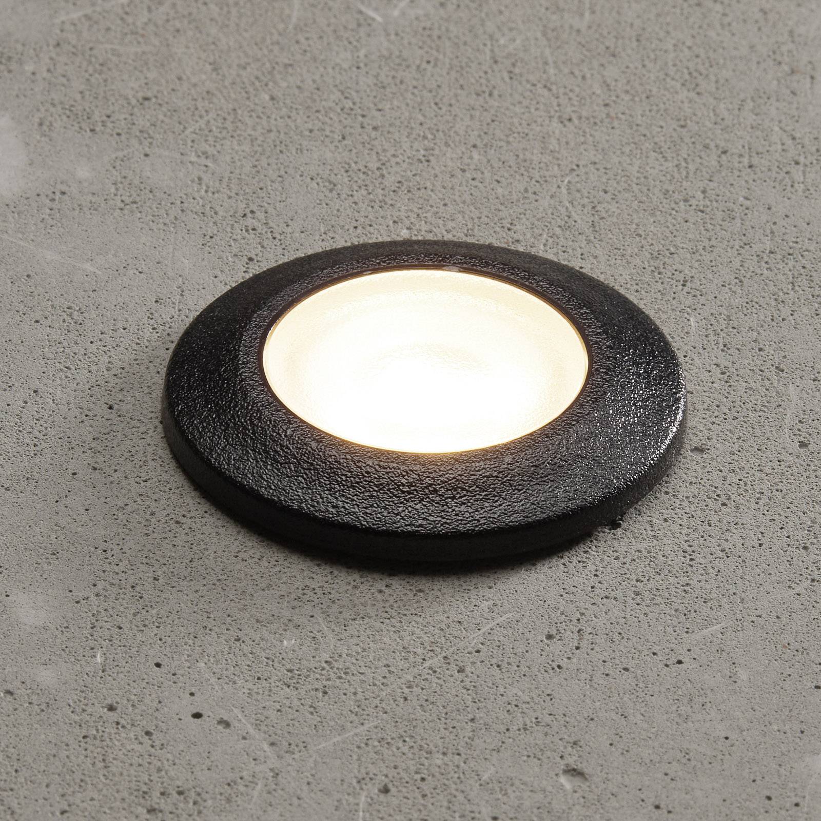 Fumagalli Lampe encastrée LED Aldo ronde noire/transp 3 000K