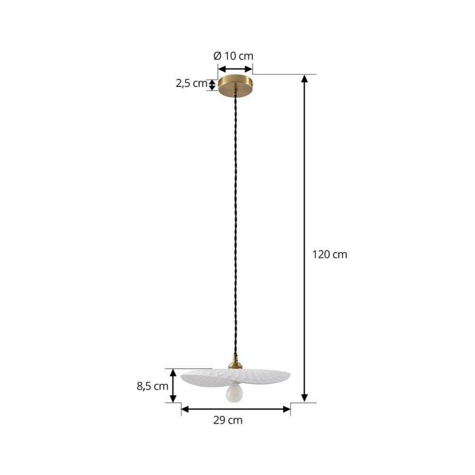 Annira Taklampa Vit/Mässing - Lindby