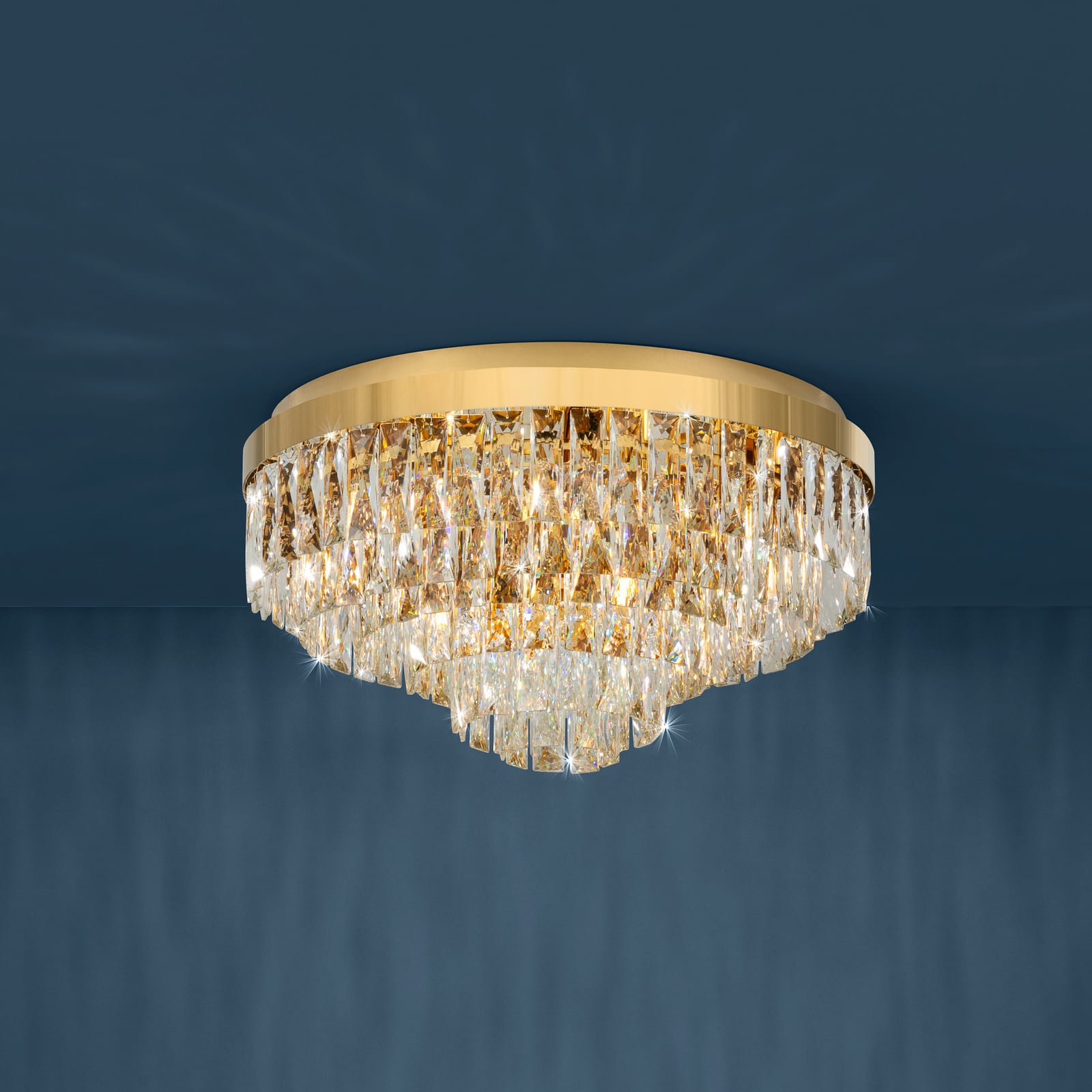 Plafonnier Valparaiso, doré, Ø 58 cm, métal - Stars of Light