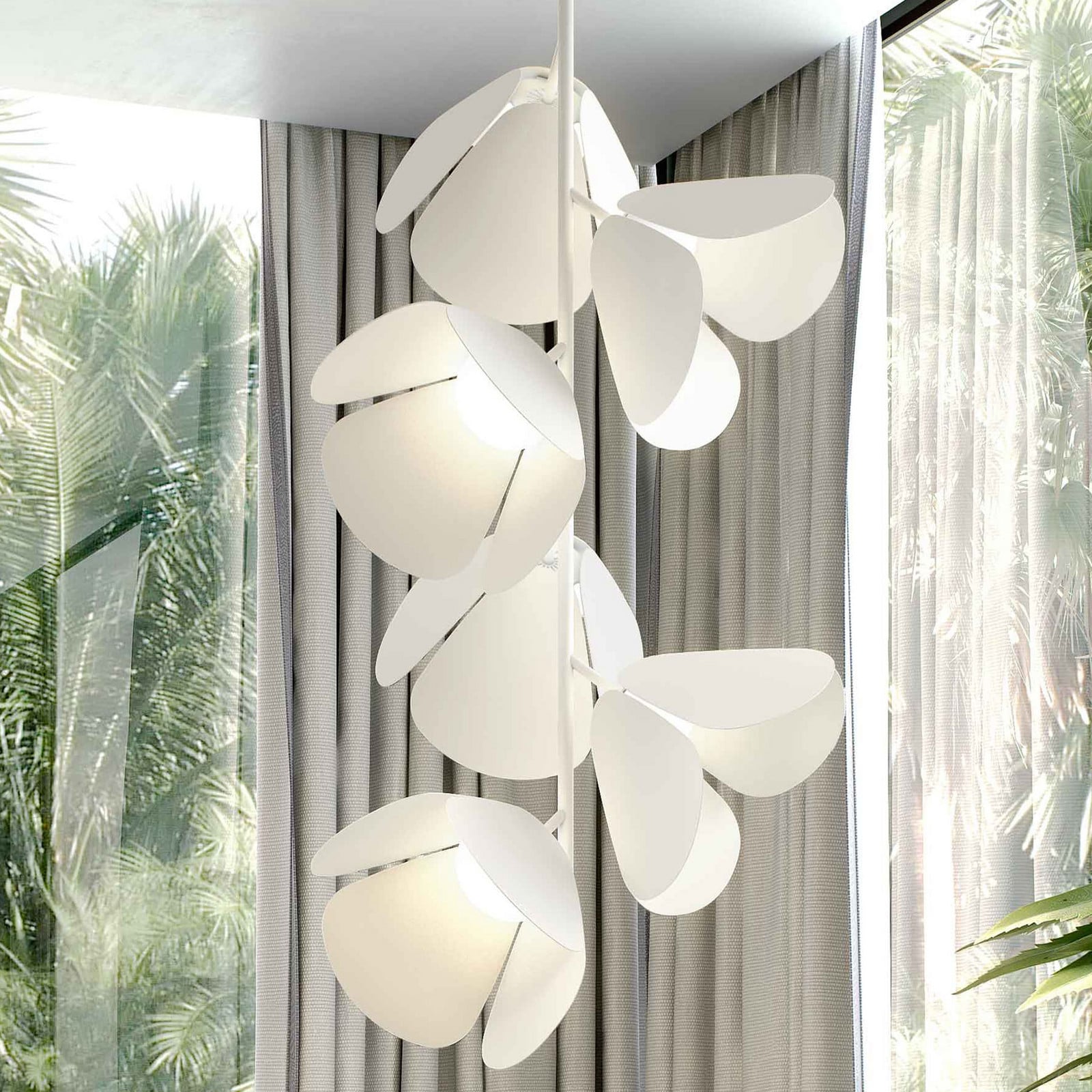 Bover Mod S/73/6L LED viseča svetilka, bela - Dnevna soba / jedilnica - Dizajn - Kovina