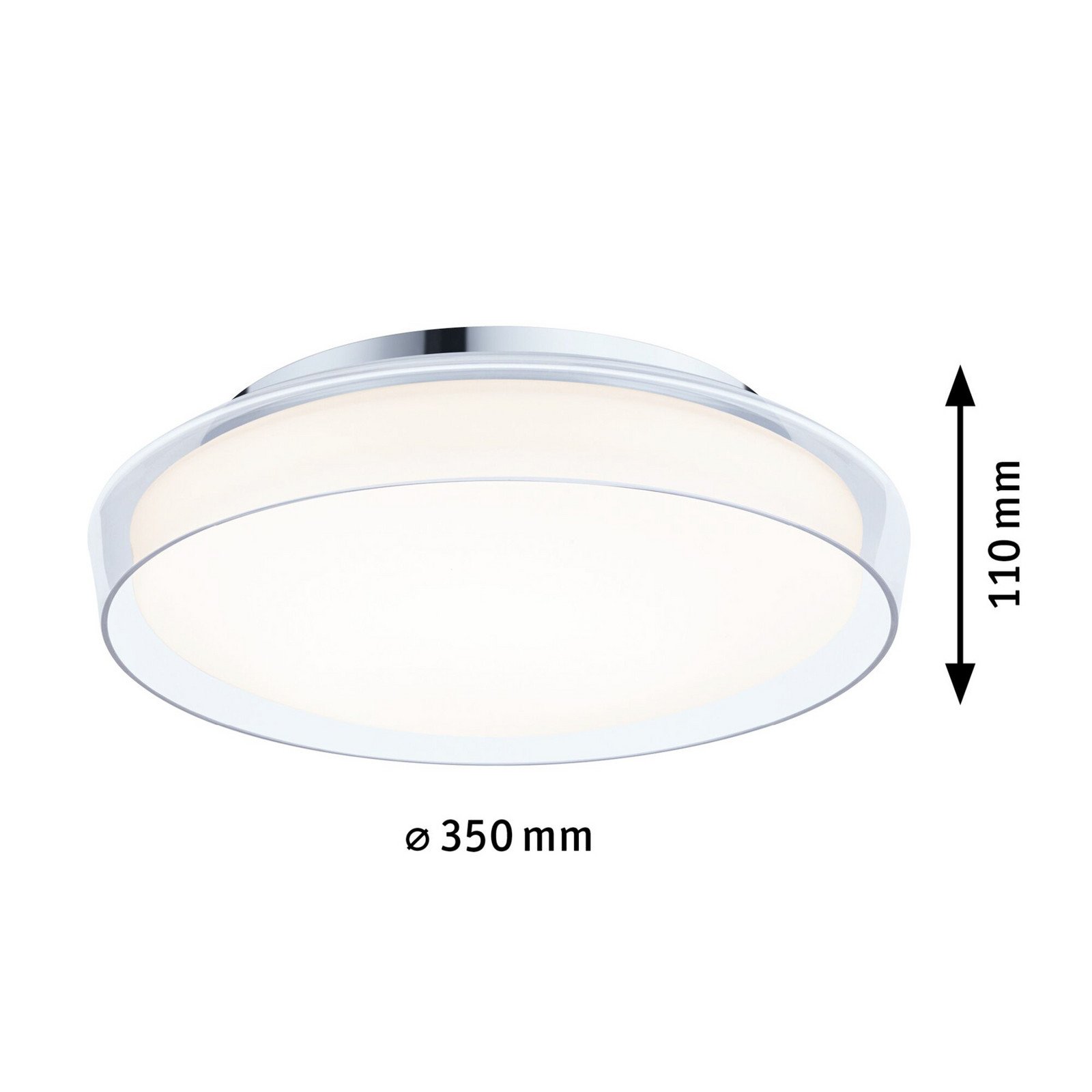 Paulmann Luena LED plafonieră cu LED IP44 cromat Ø35cm