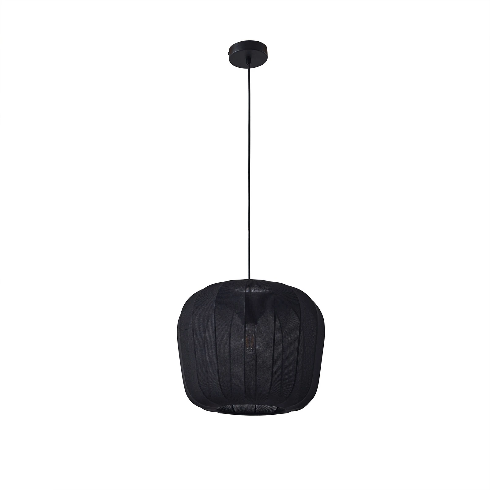 Obesek Lindby Helin, črna barva, Ø 35 cm, tkanina