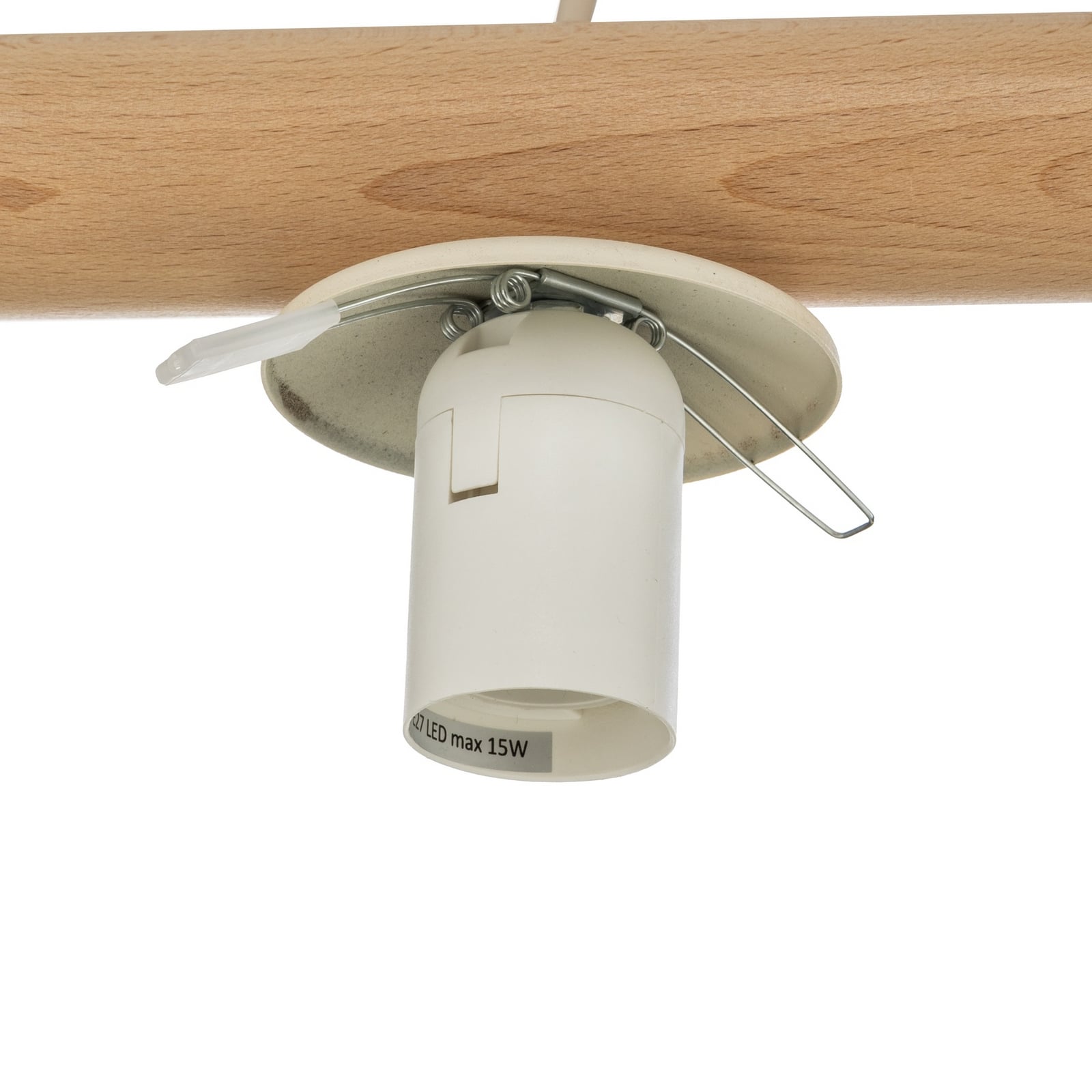 Hängeleuchte Woodstock, sandfarben, Holz/Metall, 2-flammig,