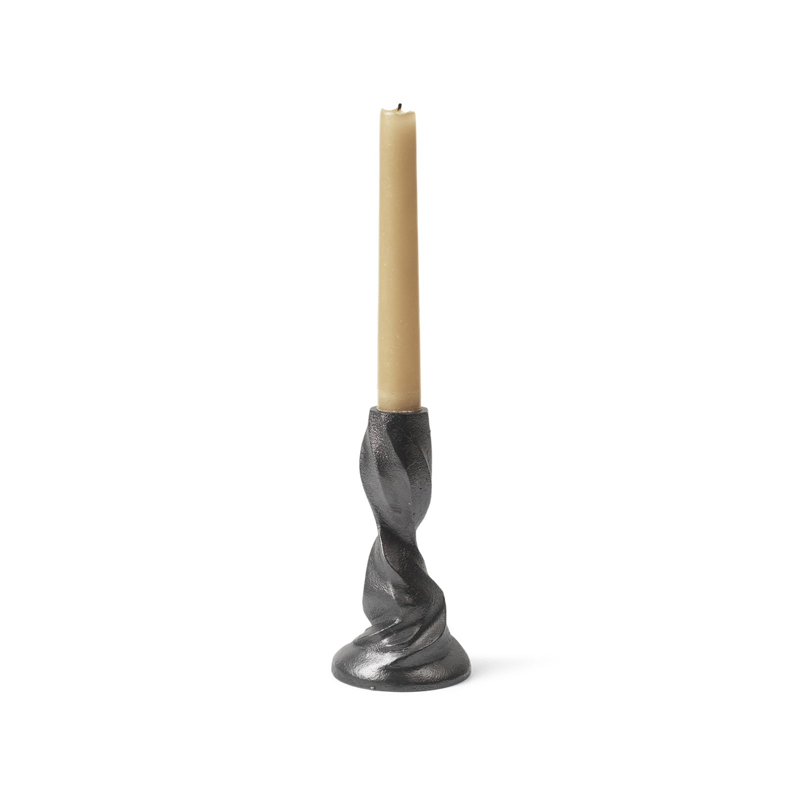 ferm LIVING Castiçal Gale, preto, 13,2 cm, alumínio