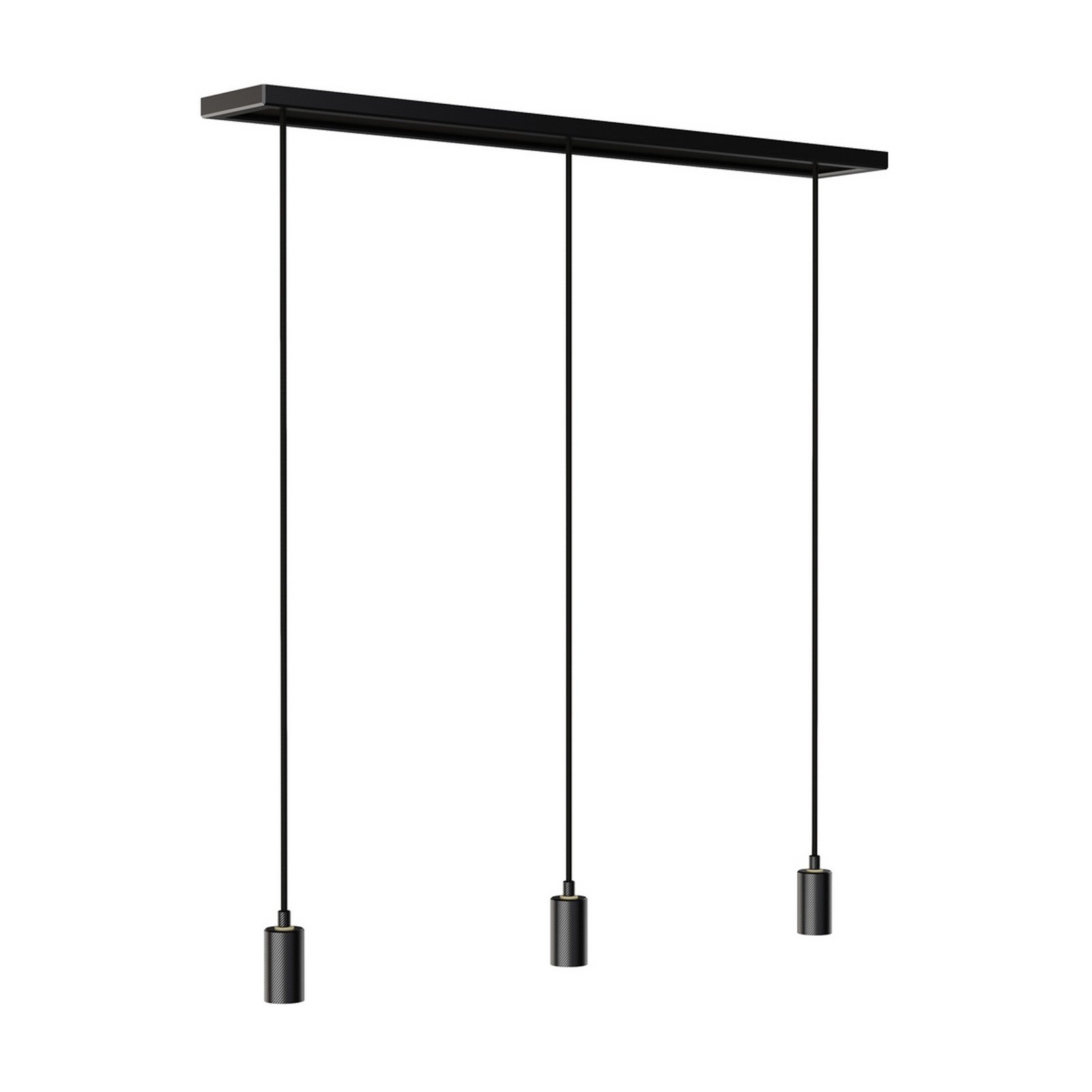 Lámpara colgante SEGULA Madox 3X Wave, negro, acero, E27