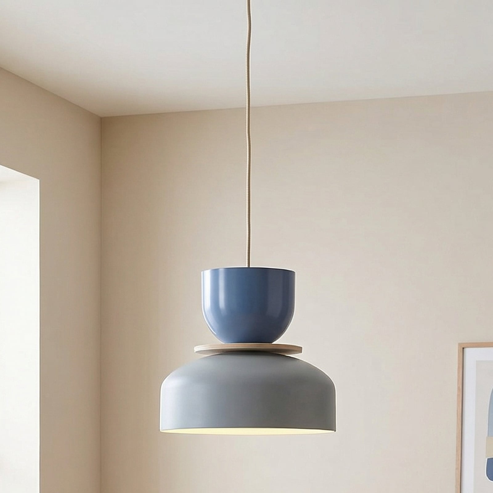 Żyrandol Uto, szaro-niebieski, 30 cm, metalowy – ALDEX