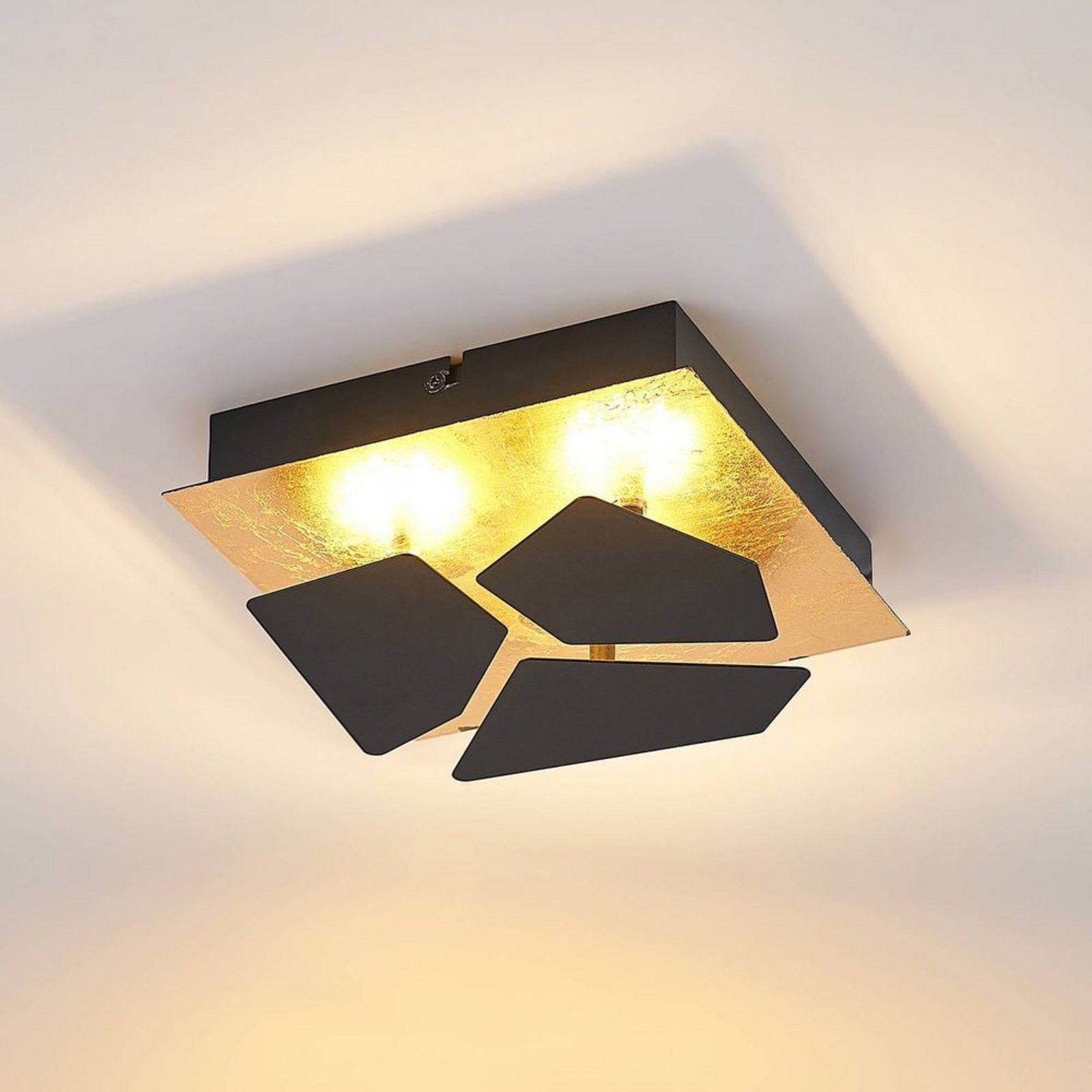 Sorea LED Plafonieră Black/Gold - Lindby