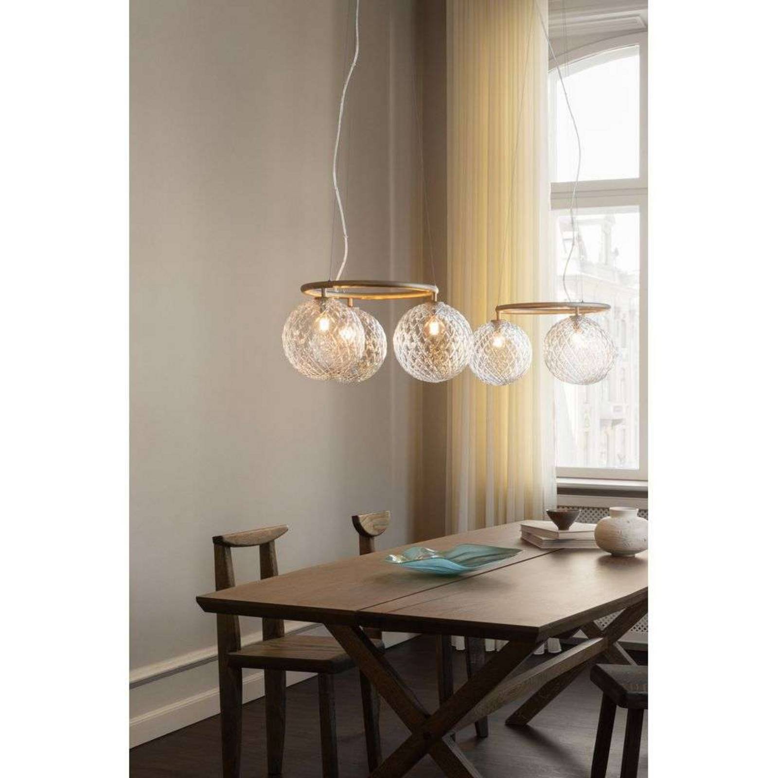 Nuura Kronleuchter Miira 3 Circular, Ø 54 cm, messing/klar günstig online kaufen