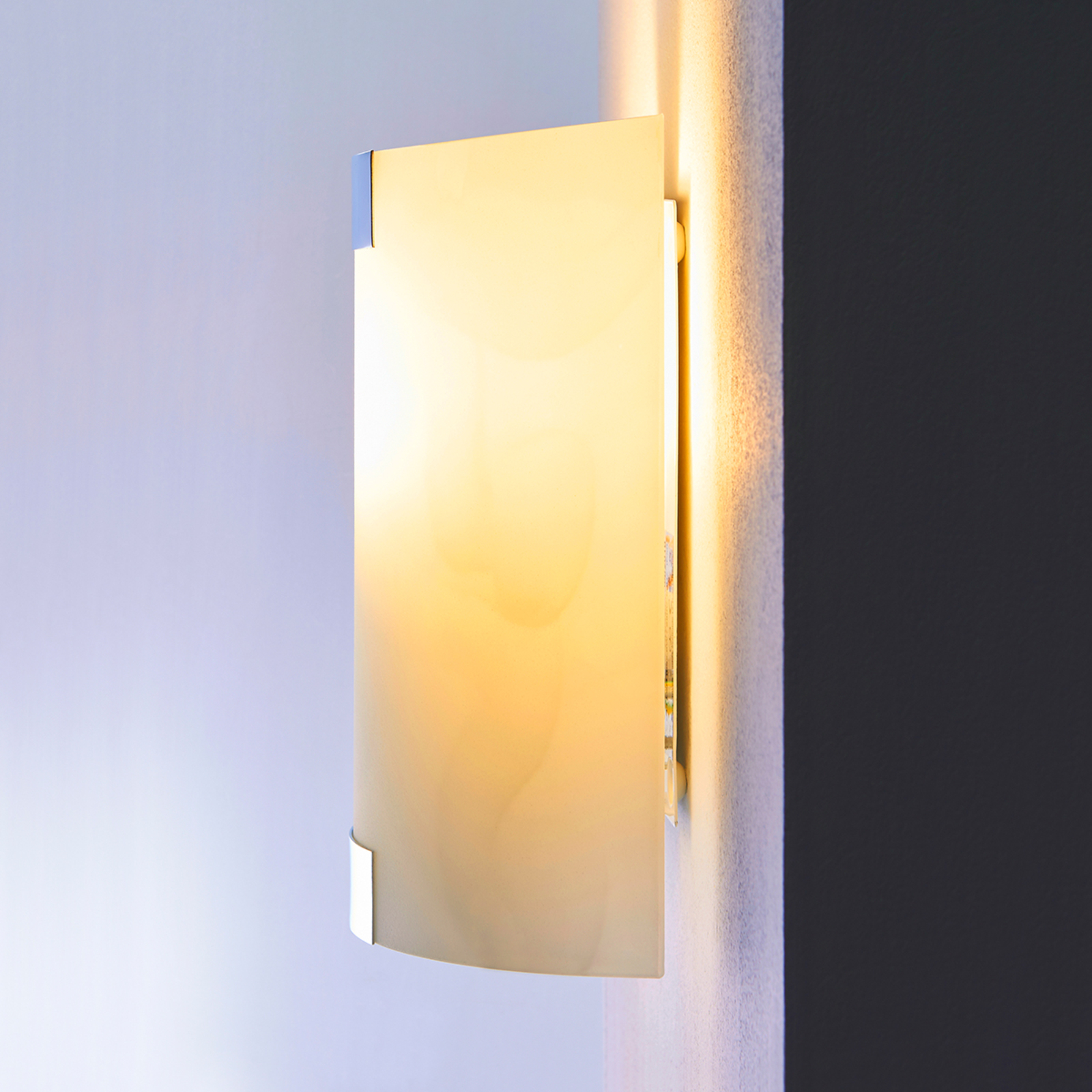 Applique murale en verre carrée Quentin, LED E14 | Luminaire.fr