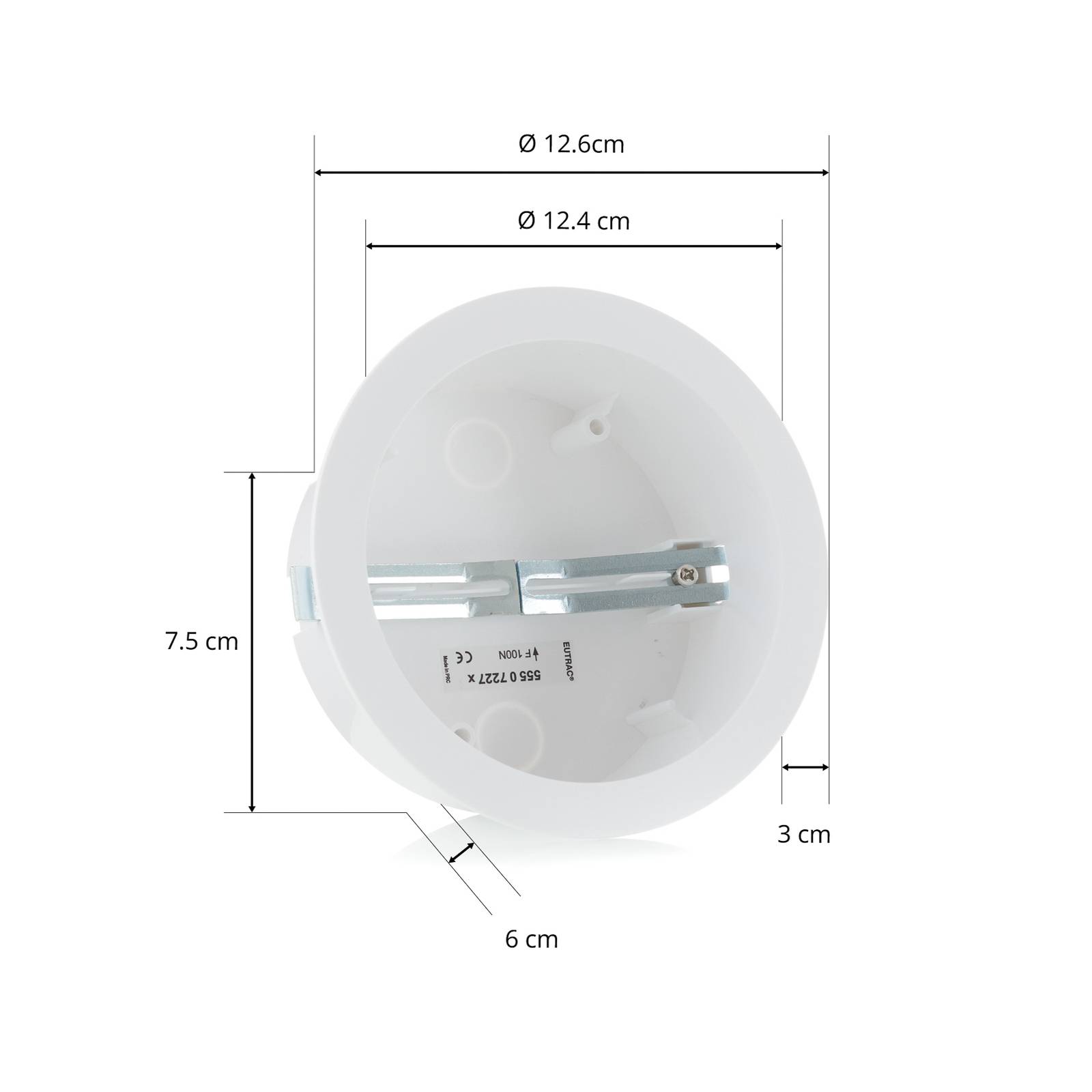 Eutrac boîtier encastré Monopoint saillie blanc