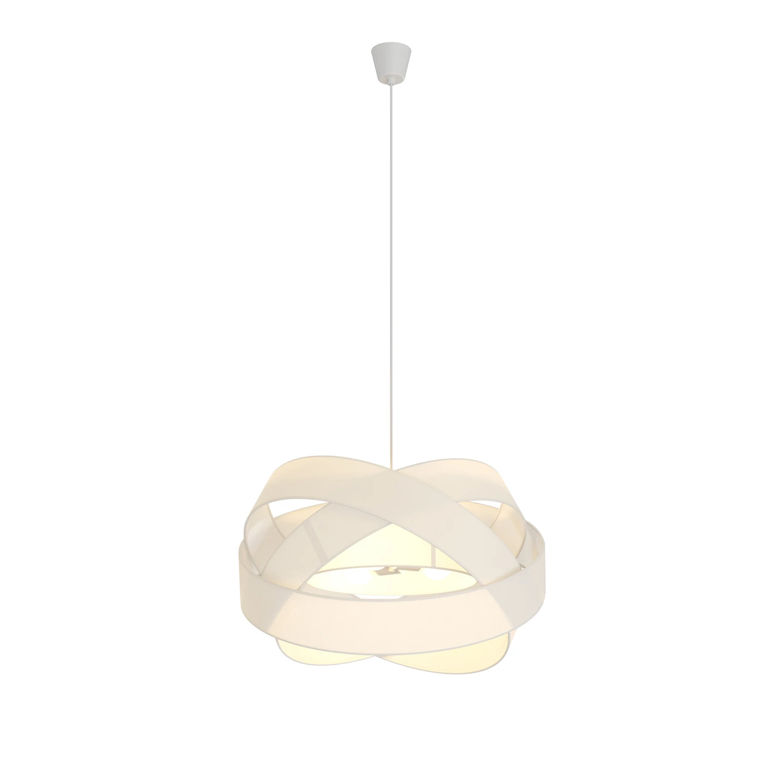 Lindby Pendellampe Simaria, weiß, Textil, Ø 60 cm, E27