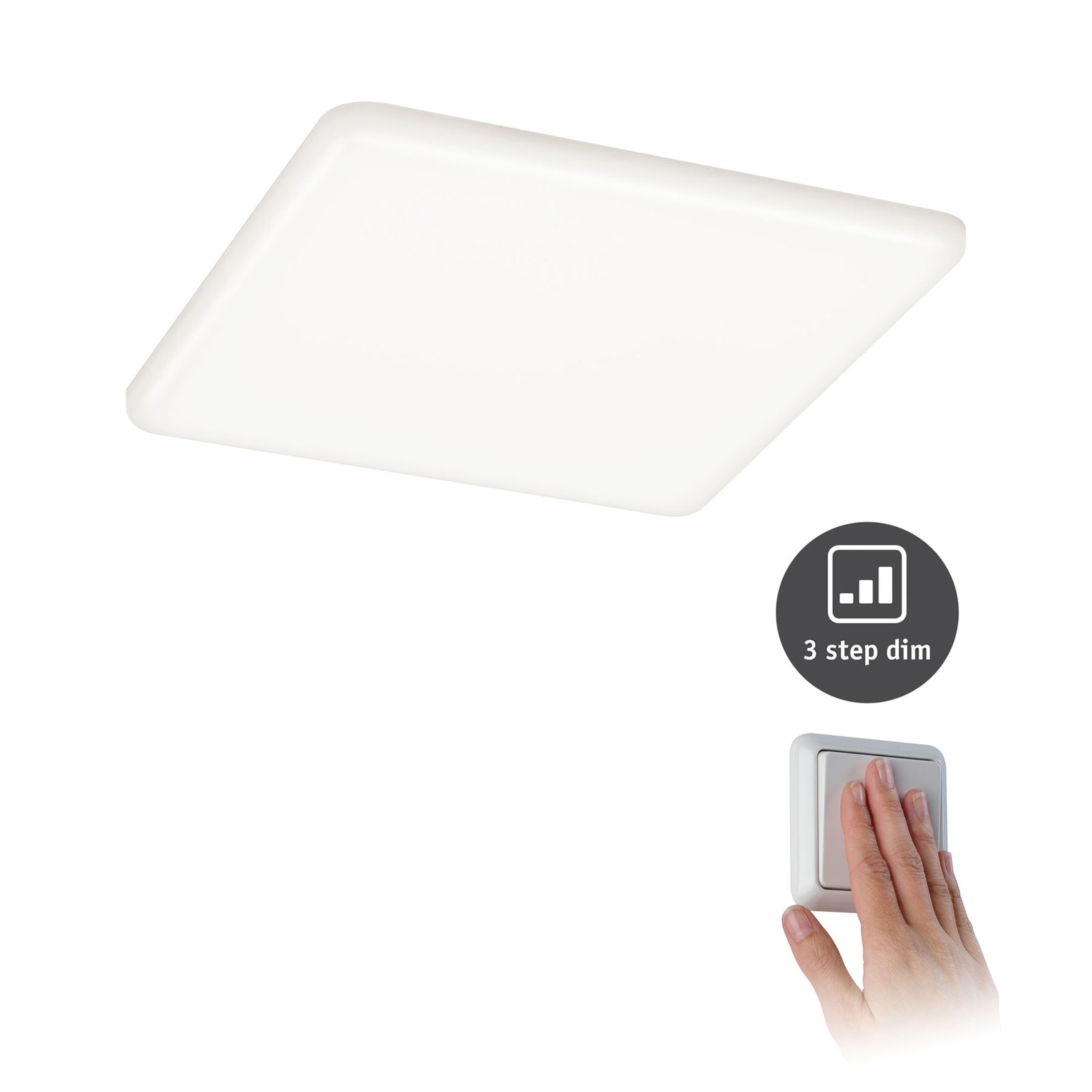 Paulmann Veluna Einbaulampe 3Stepdim 4.000K eckig