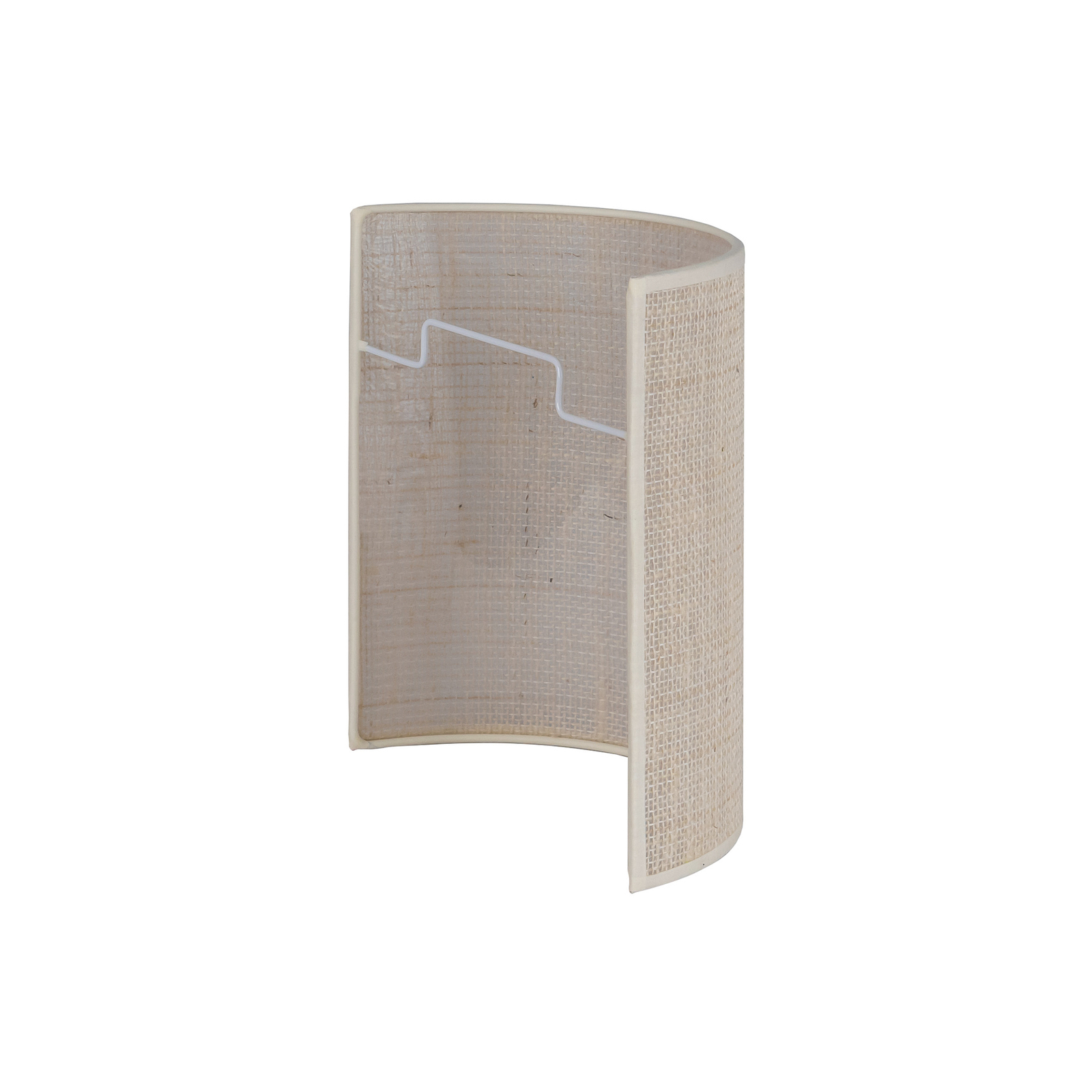Jute Wandleuchte Höhe 24 cm halbrund weiß/ecru - Euluna