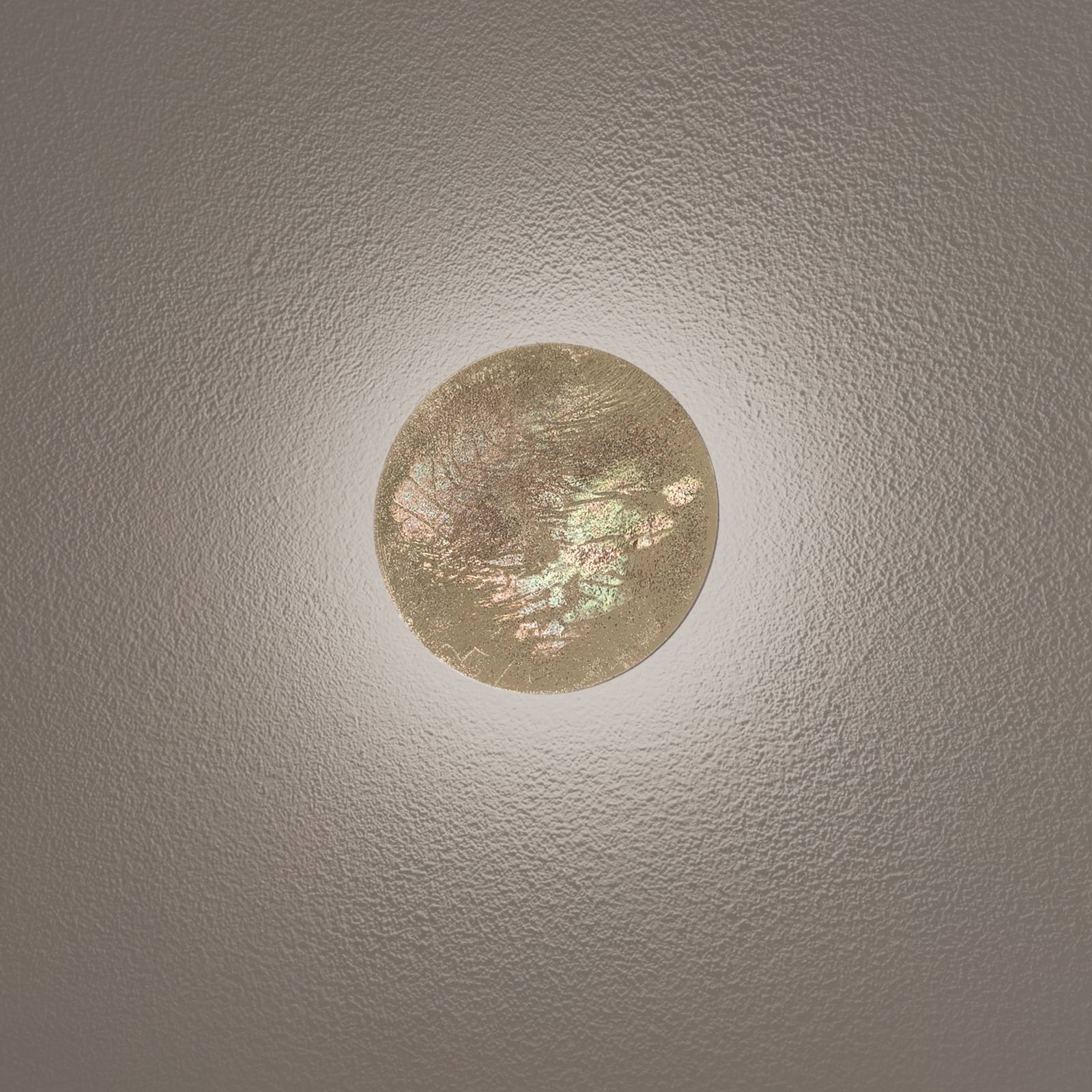 LED-Wandleuchte Ring S, Ø 15 cm, Sperrholz, goldfarben günstig online kaufen
