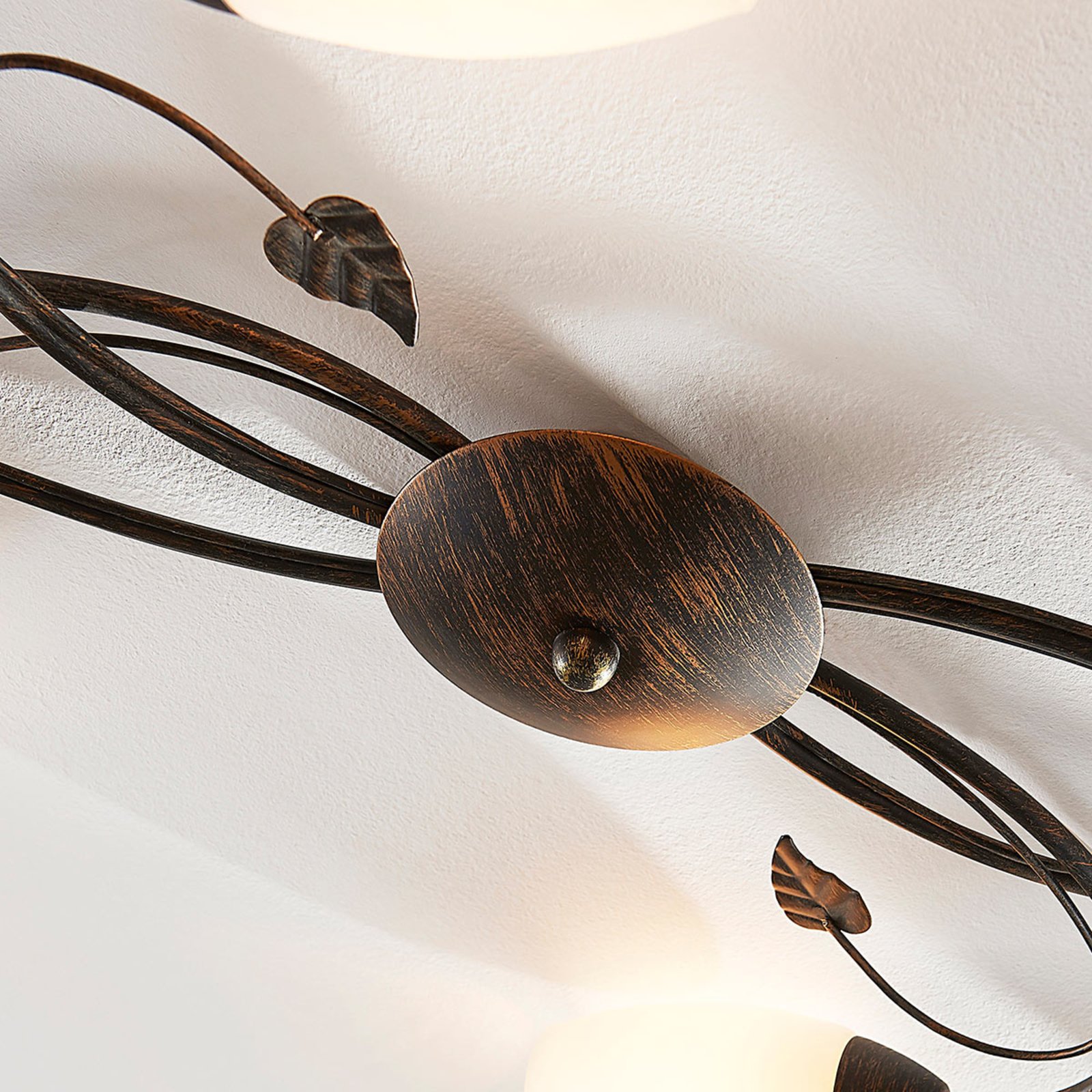 Stefania 6 Ceiling Lamp White/Black-Gold - Lindby