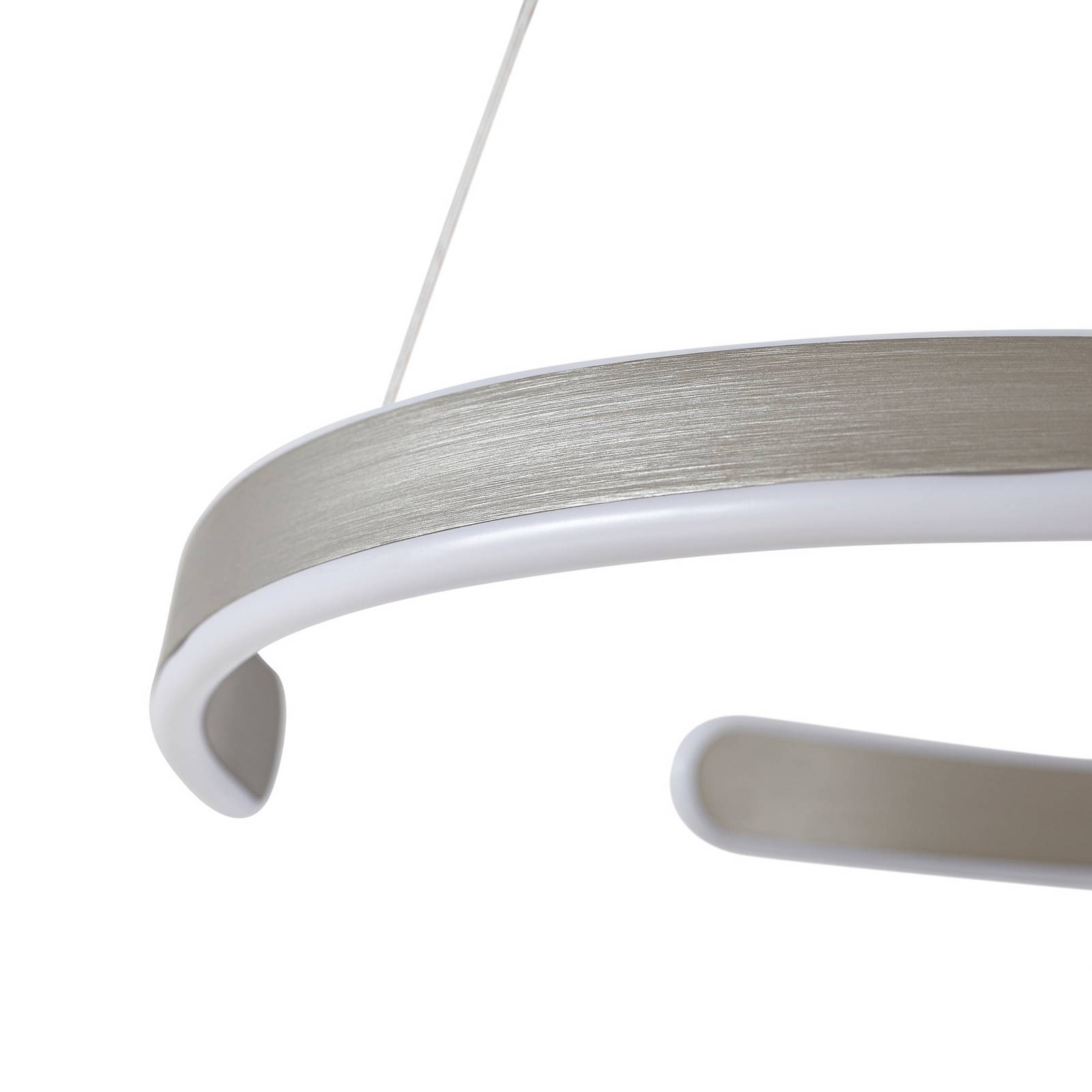 Żyrandol LED Lucande Eloura, srebrna, Ø58 cm, metal, CCT