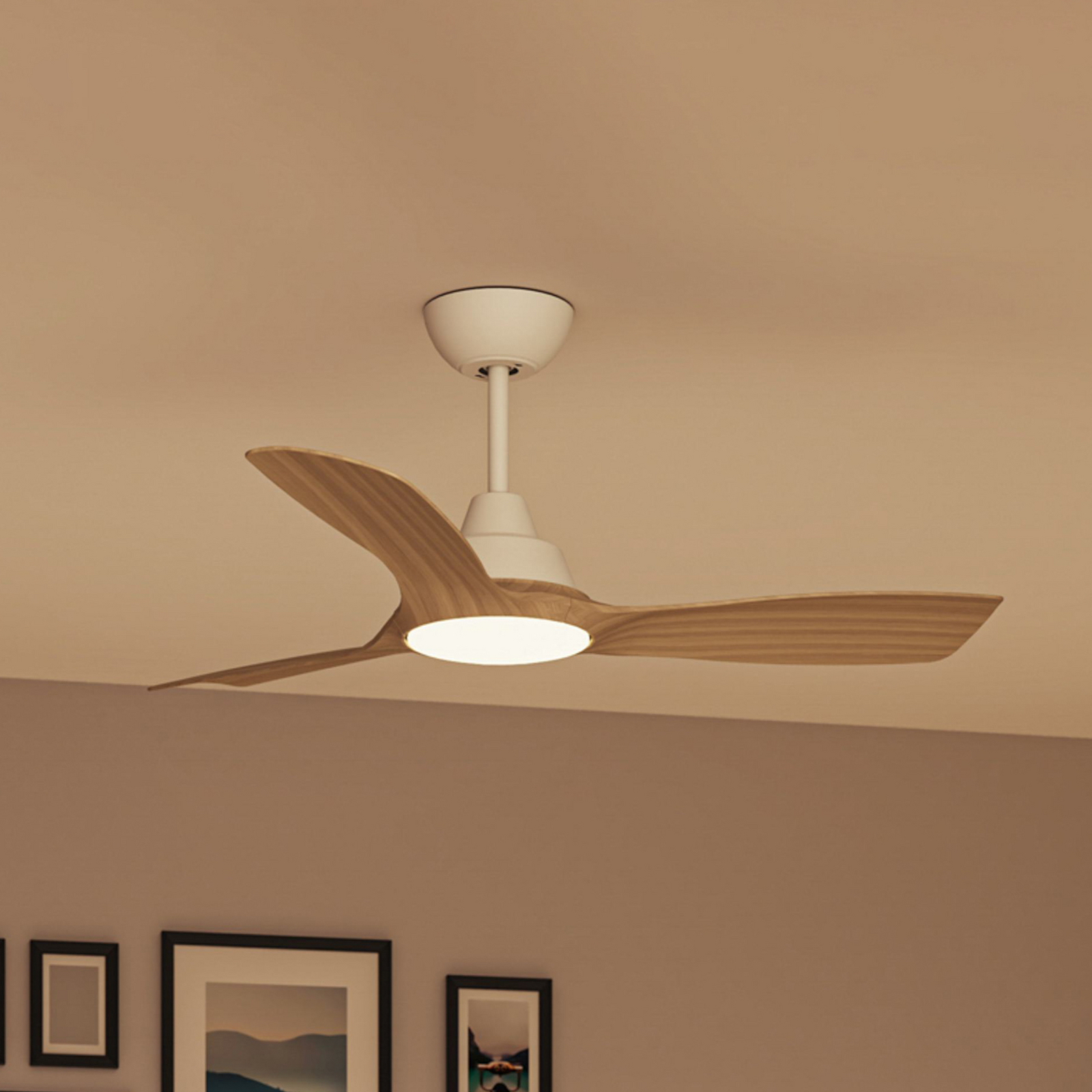 Wentylator LED Philips Olas, średnica 106 cm, brązowo-biały, CCT