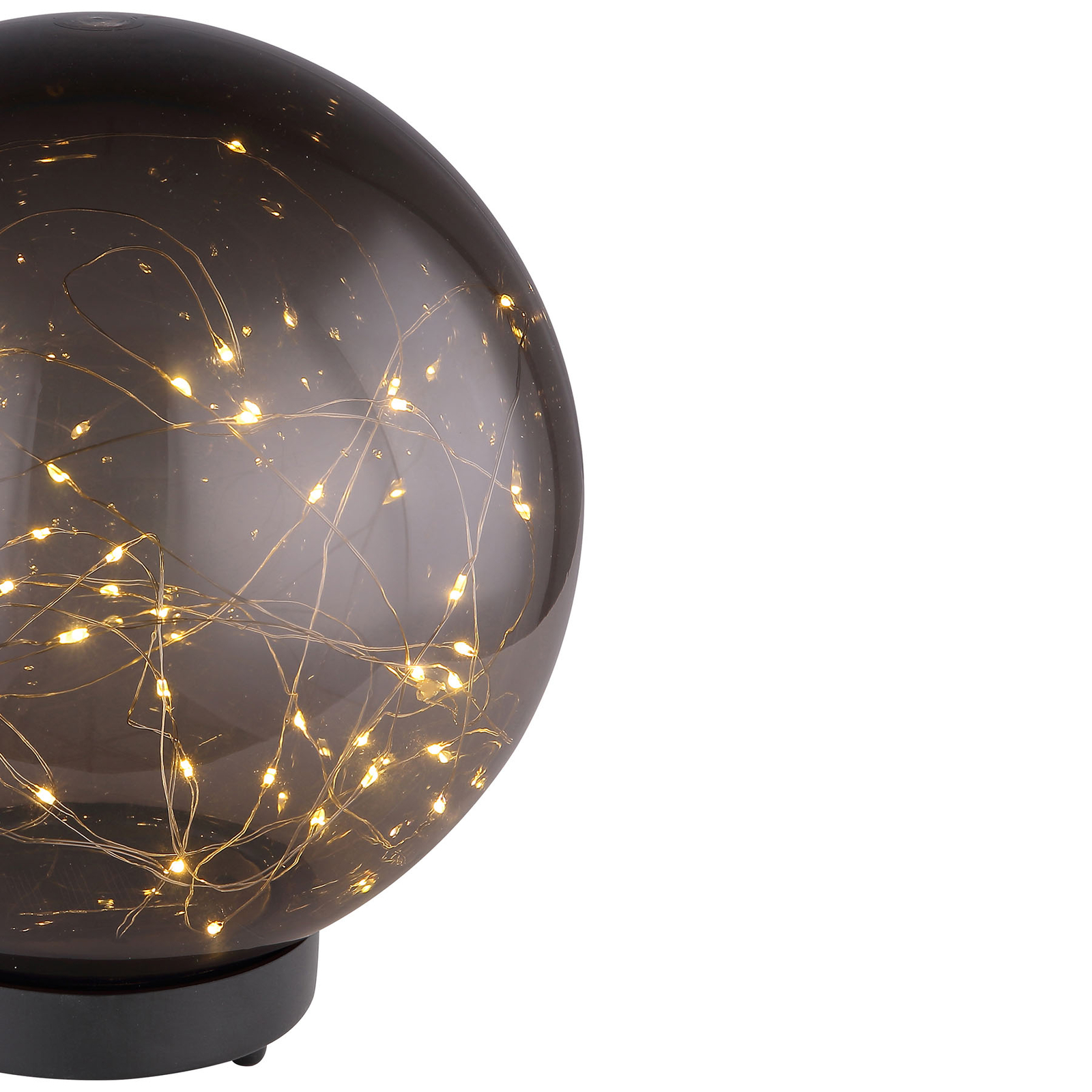 Globo Sphere LED solar light smoke-coloured, Ø 20 cm, plastic, 0.06 W