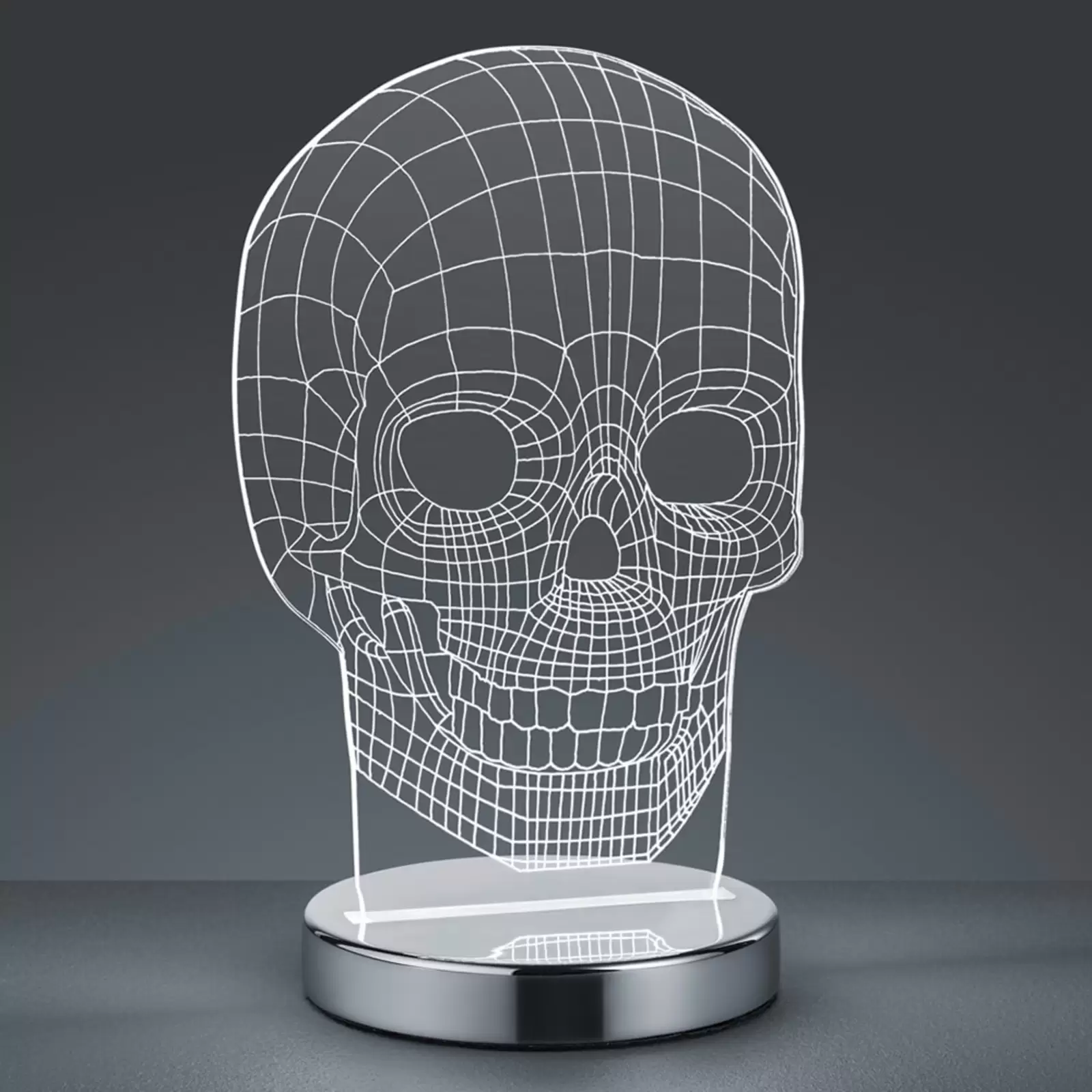 Lampada da tavolo LED Skull, cambio colore di luce