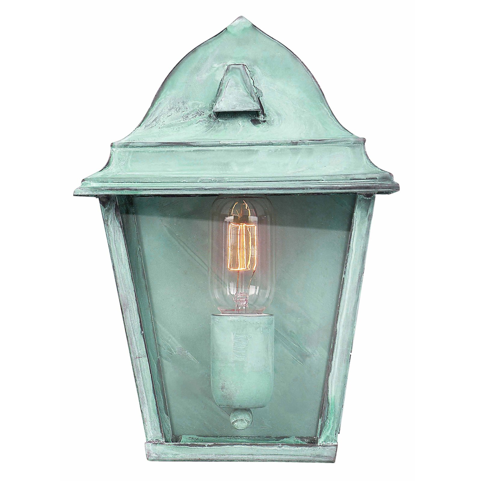 Green outdoor wall lamp St. James Verdi, brass