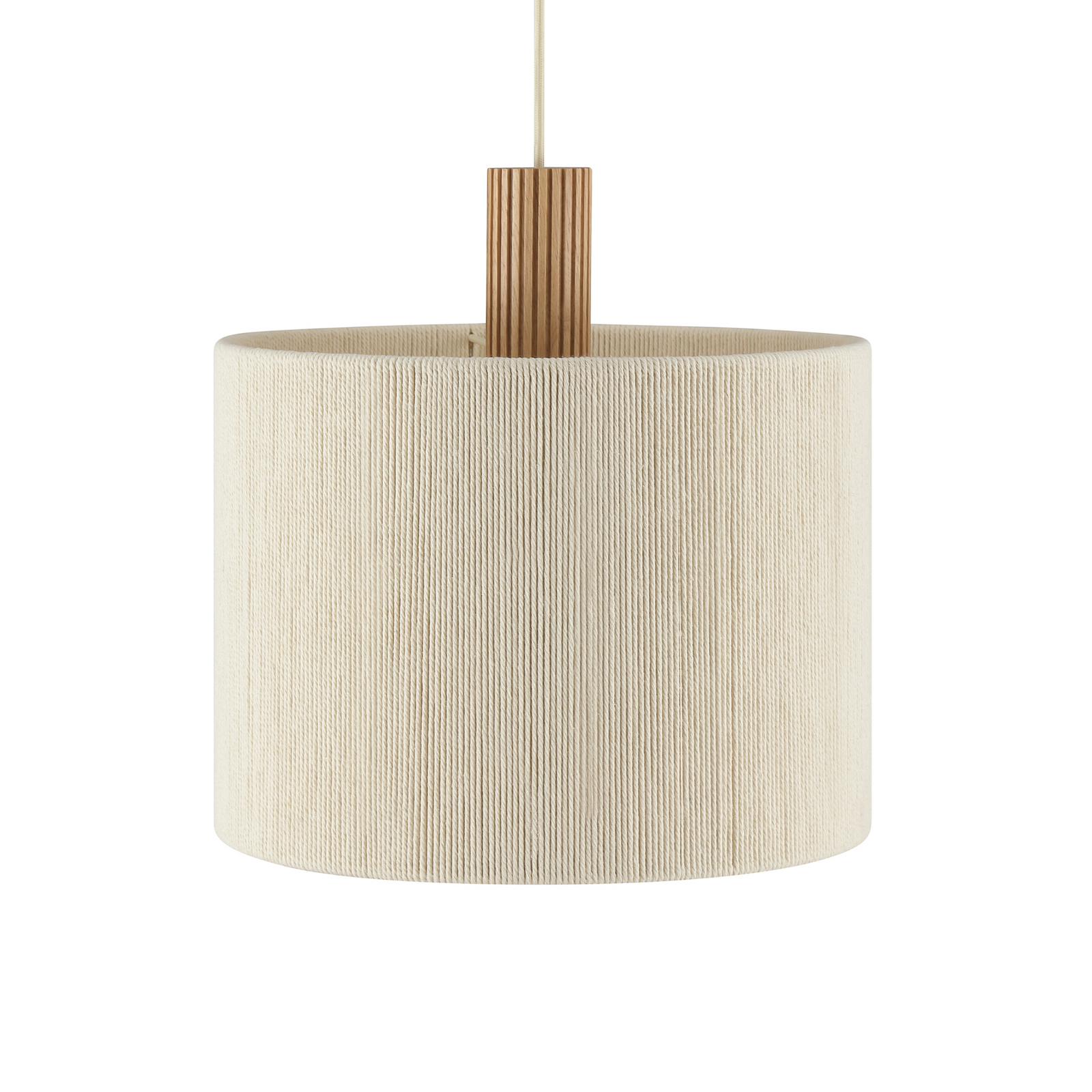 Lampada a sospensione Arlo, beige, tessuto/legno, Ø 35 cm, a 1 luce Lampada a sospensione Arlo, beige, tessuto/legno, Ø 35 cm, a 1 luce