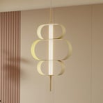 Lucande LED hanglamp Audrina, beige, metaal, dimbaar