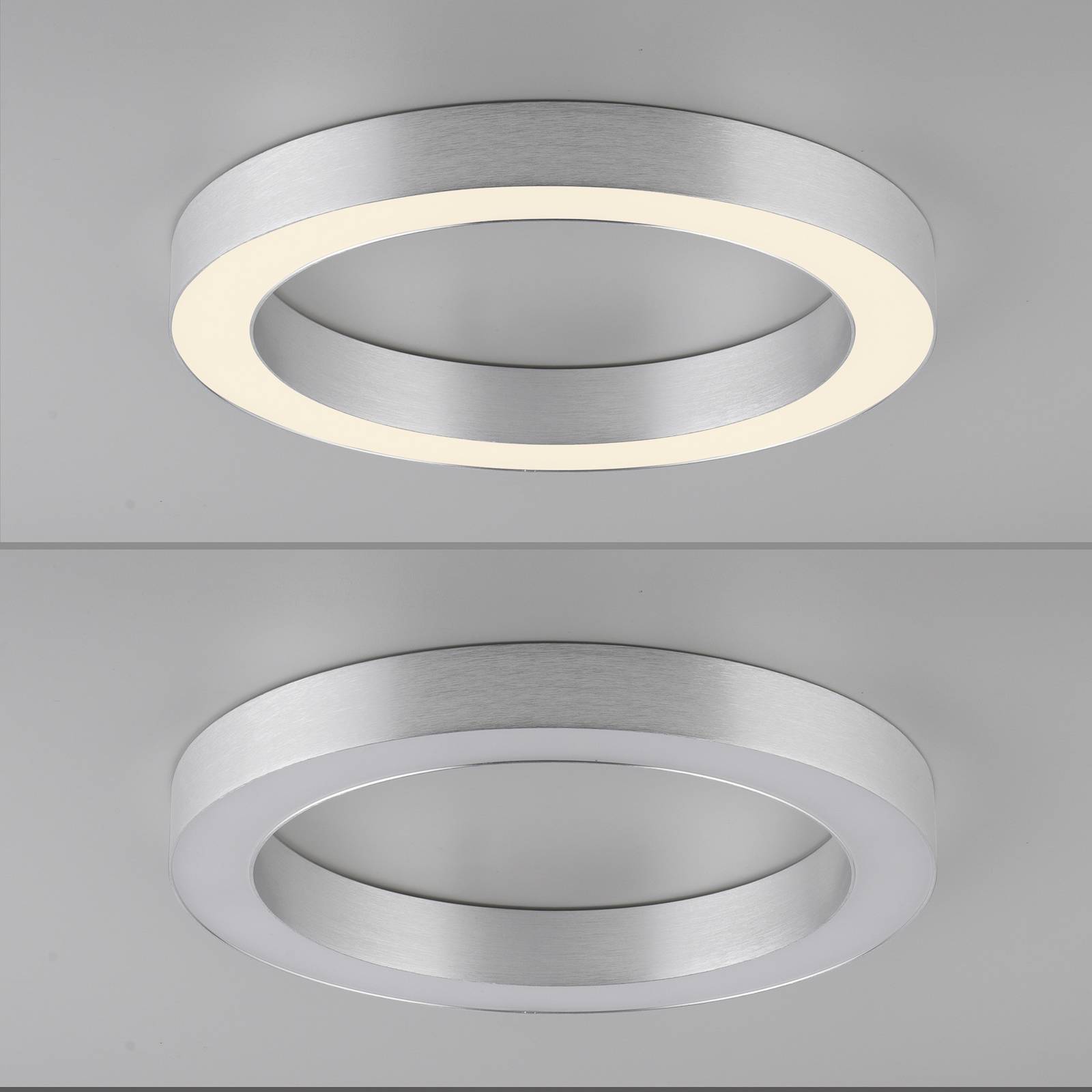 Lampa sufitowa LED PURE Lines, Ø 35 cm, kolor srebrny, CCT