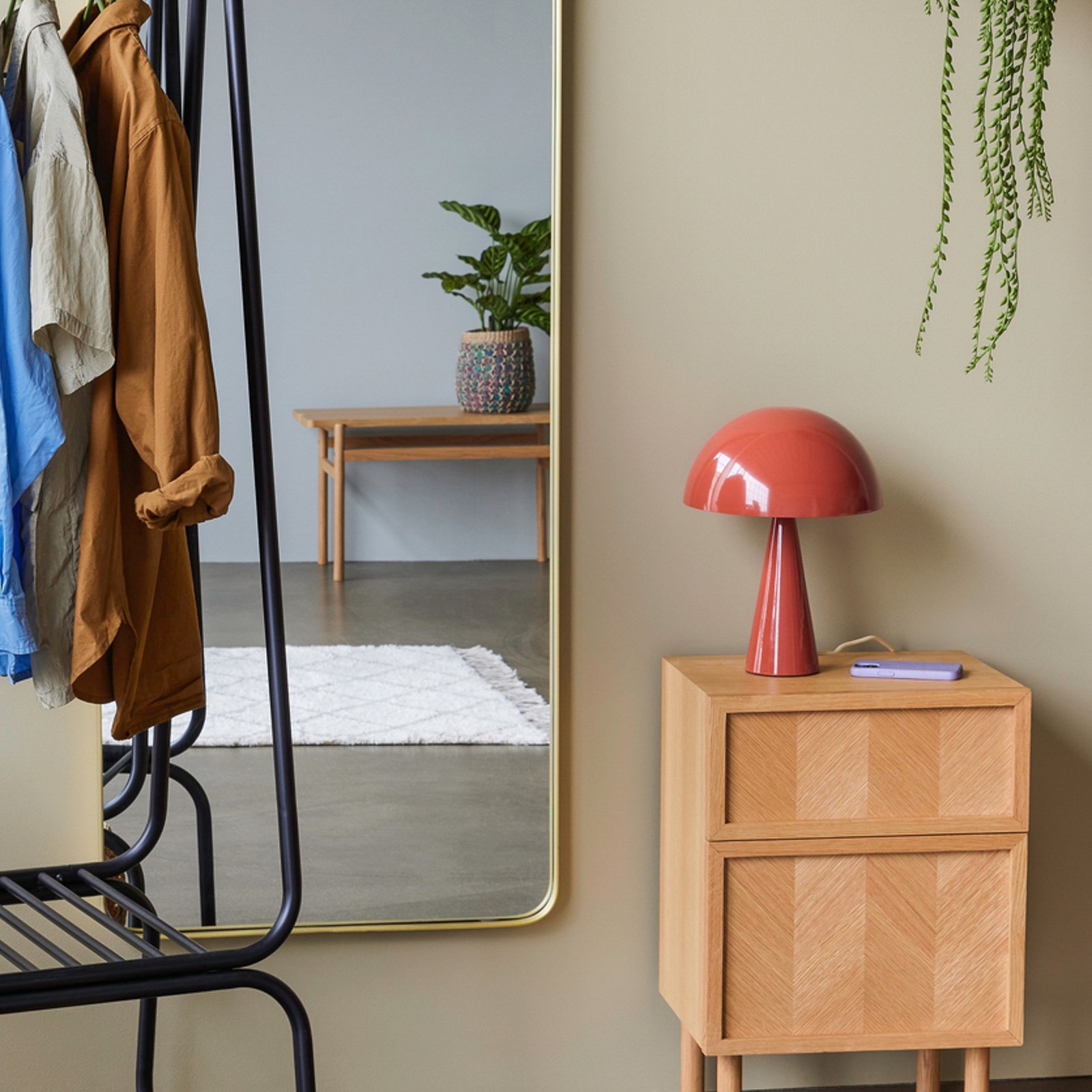 Mush Mini Table Lamp Maroon/Sand - Hübsch