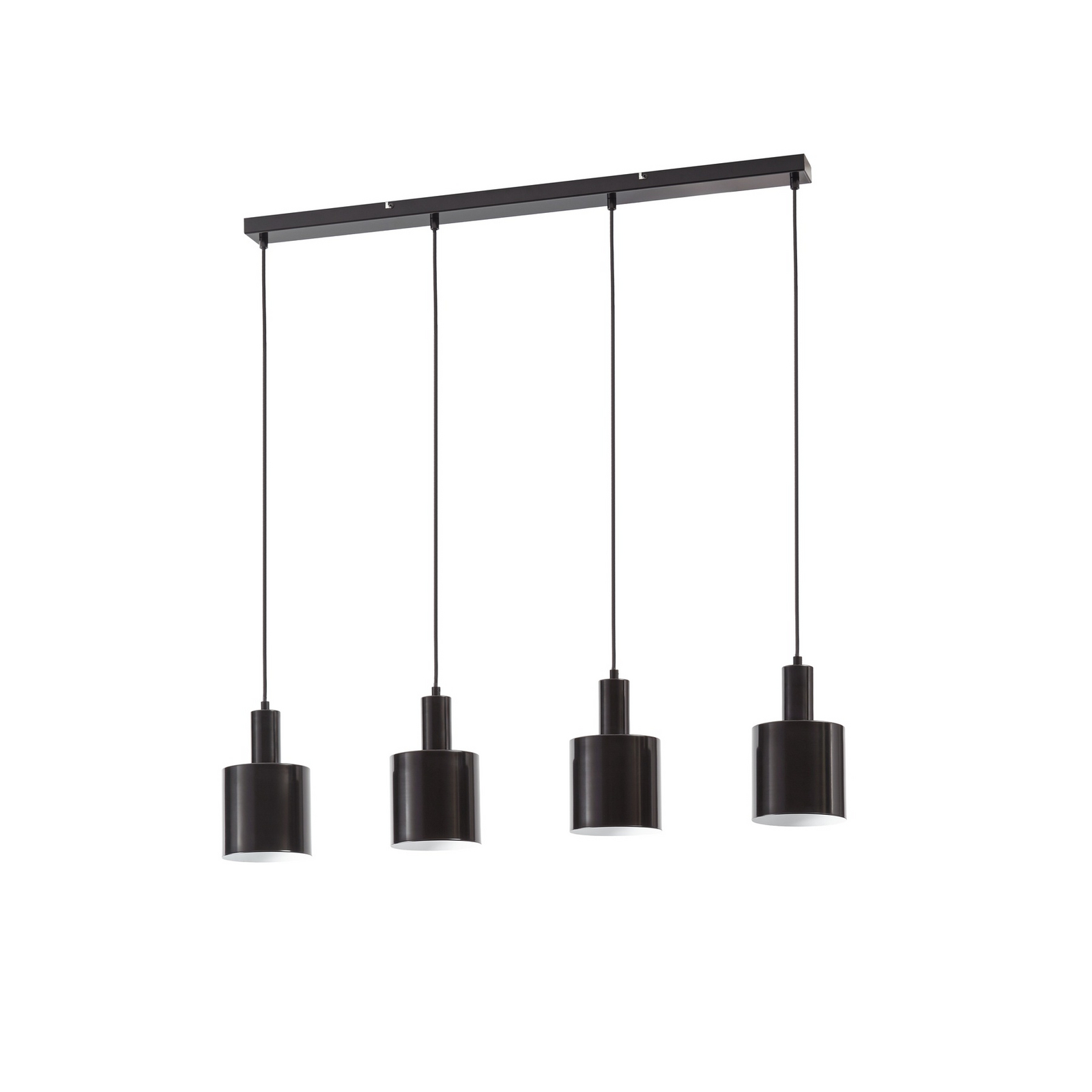 Suspension Lindby Ovelia, noire, à 4 lampes, métal, E27