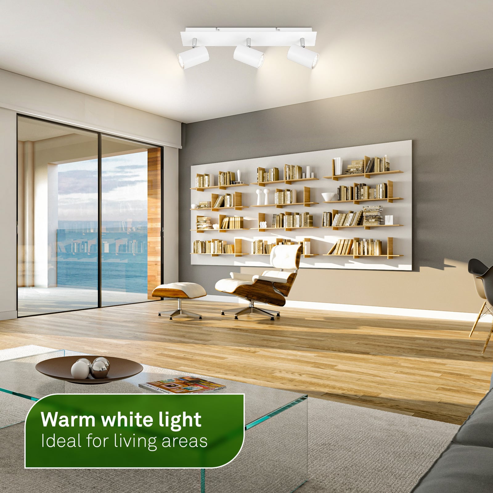 Griestu lampa Isil A, balta, 3 gaismas, metāla, grozāma