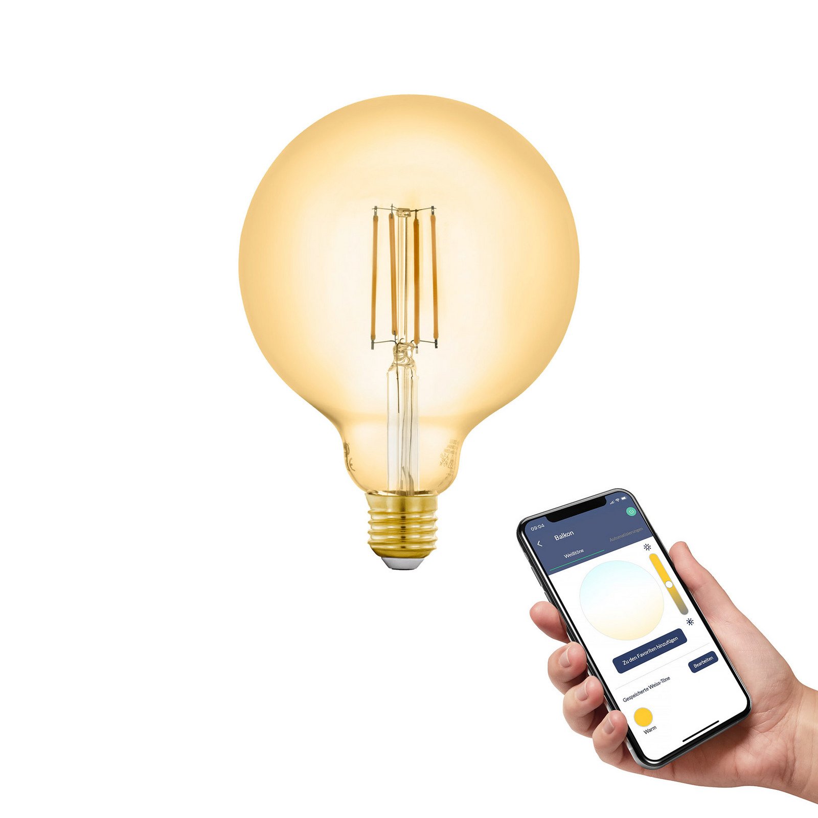 EGLO connect E27 G125 Glob 6W 650 Lumen 2200K - chihlimbar