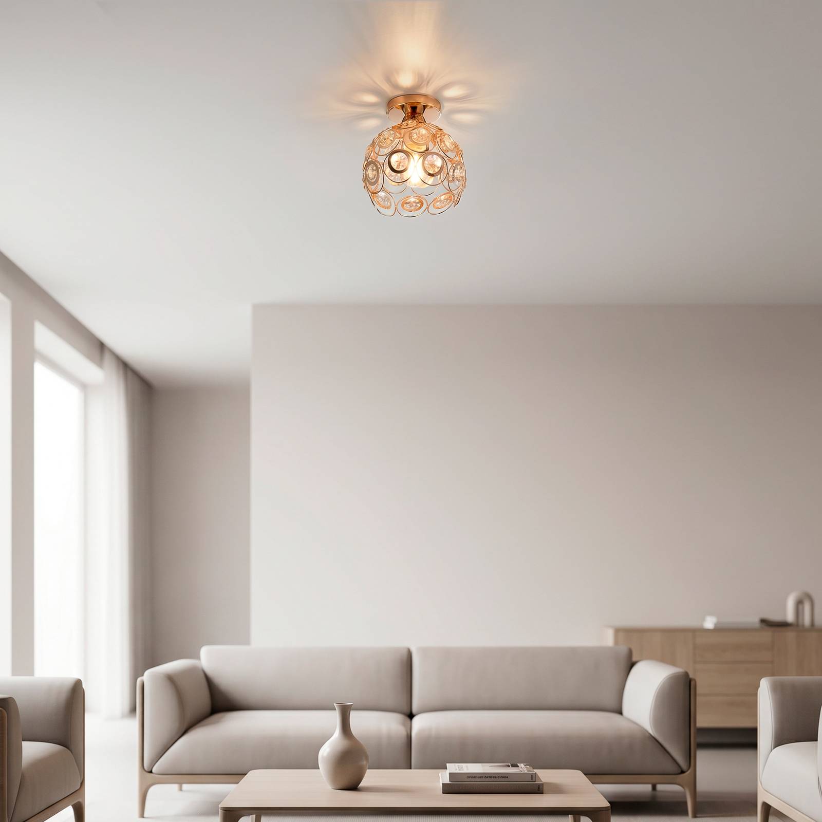 Lampa sufitowa Tilly, w kolorze złotym, żelazo, Ø 18,5 cm, E27