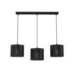 Jovin hanging light, three-bulb linear, black