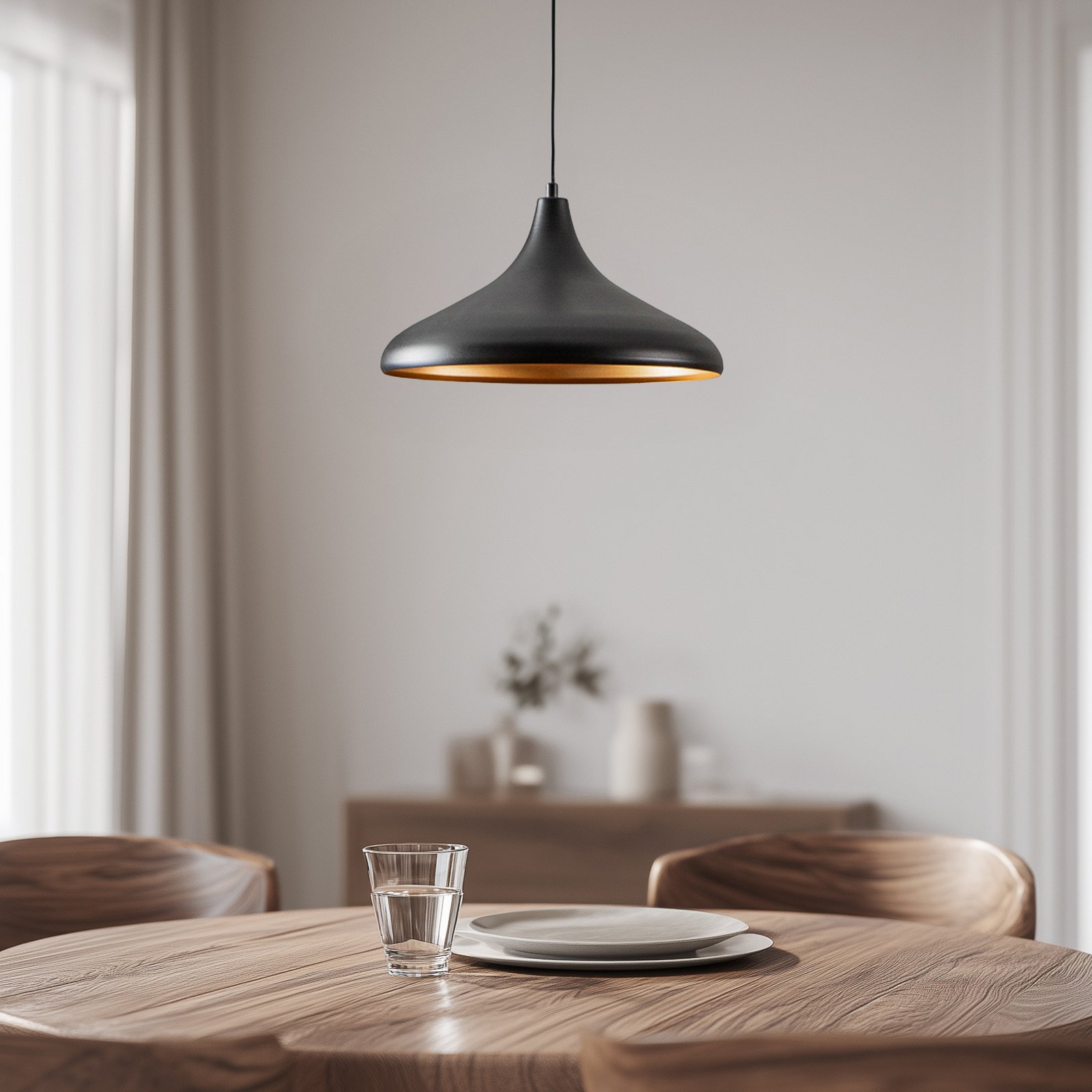 Висяща лампа AV-4106-M8-BSY-36 Черно/Златно Ø 36cm