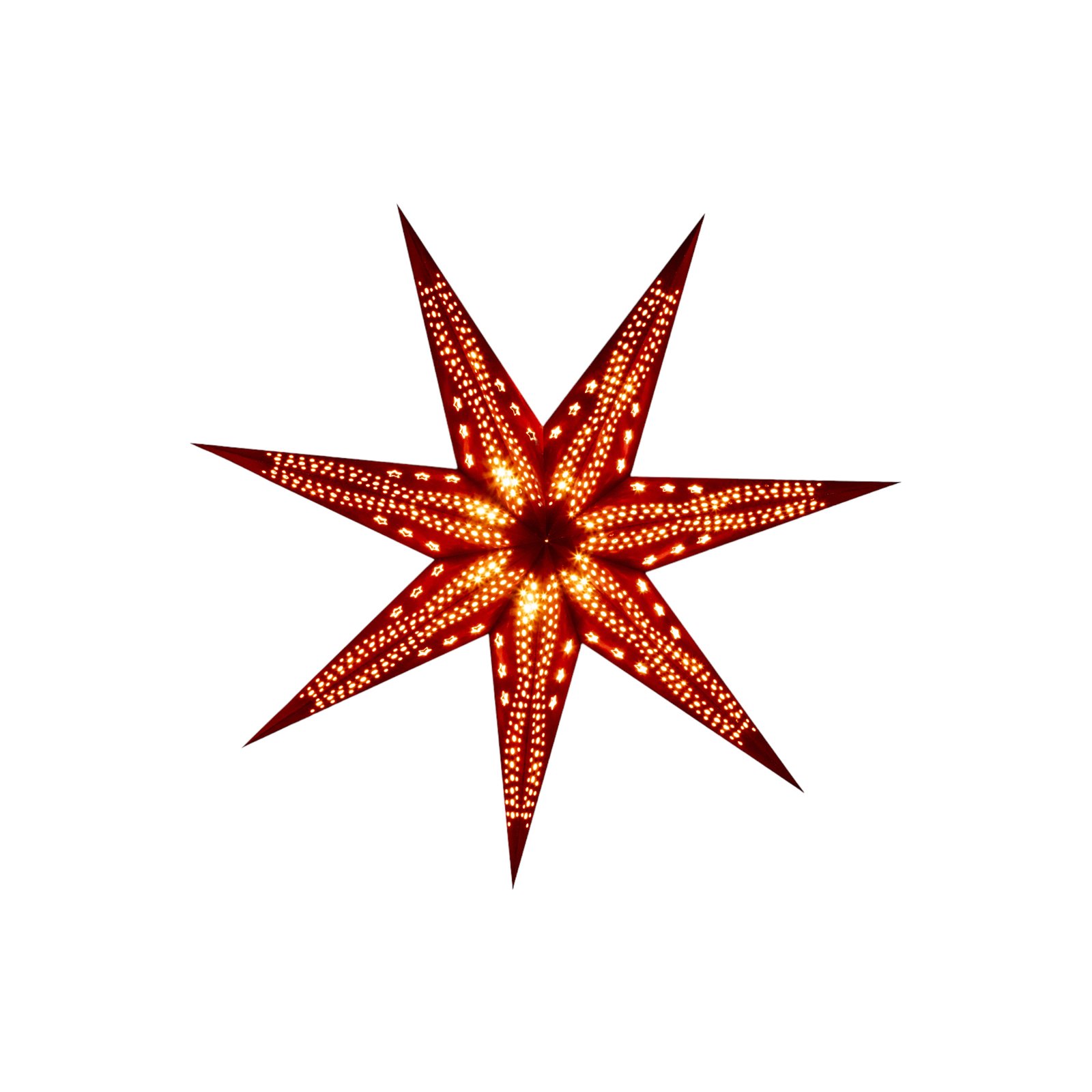 Sterntaler fluweel papieren ster, Ø 75 cm rood